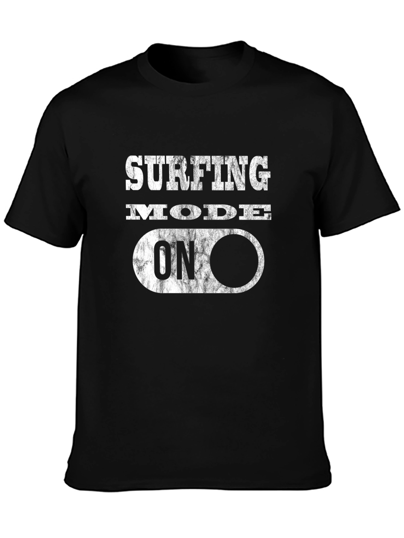 Surfing Mode On Black T-Shirt