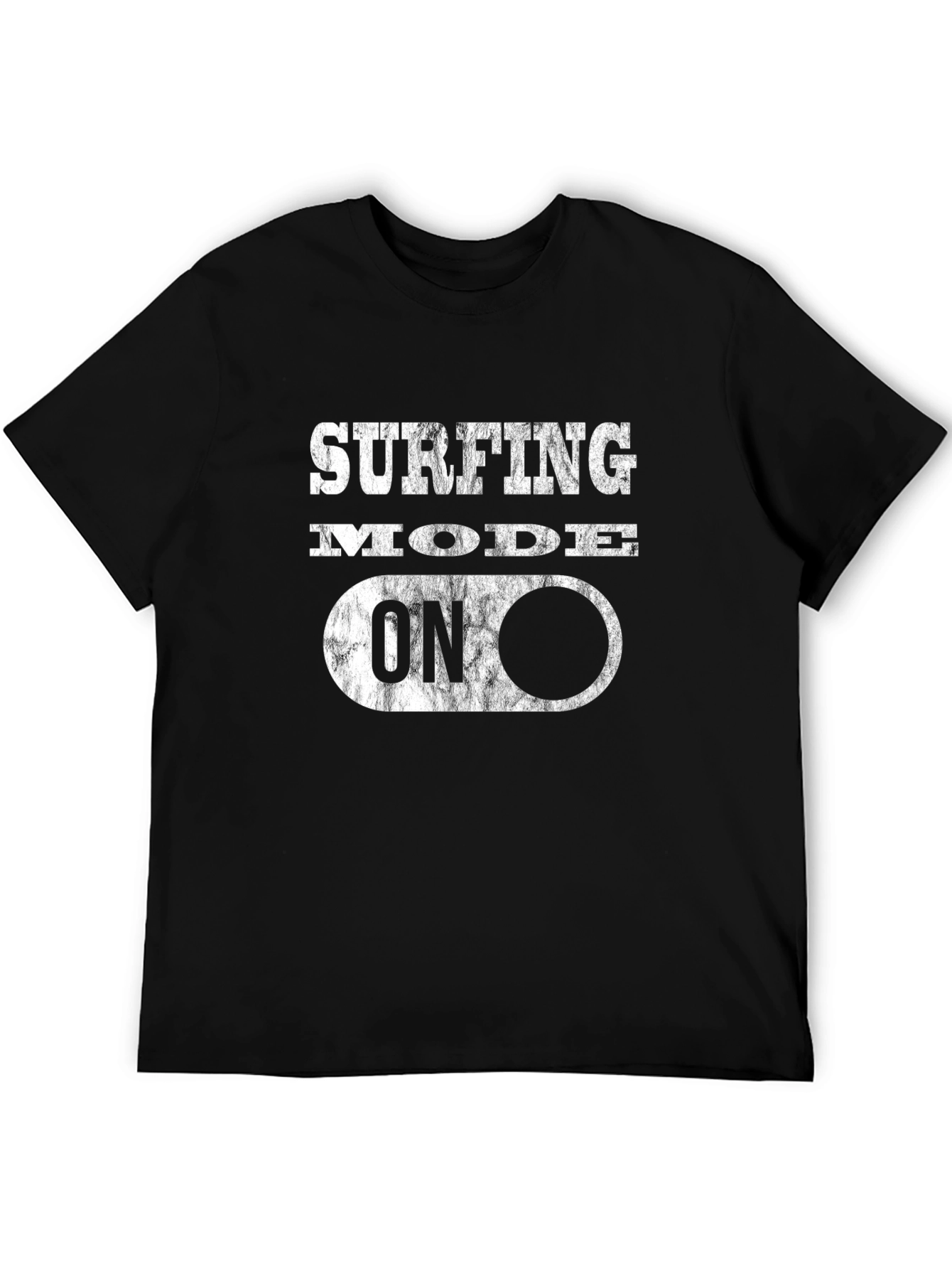 Surfing Mode On Black T-Shirt