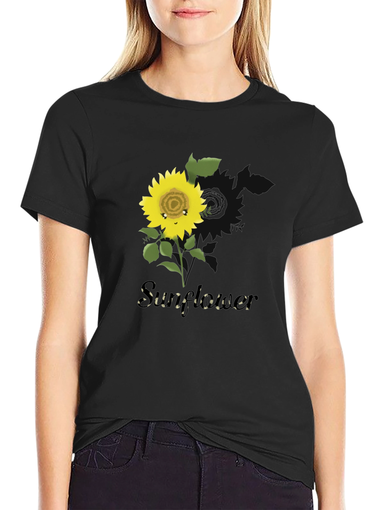 Sunflower Graphic T-Shirt - Black