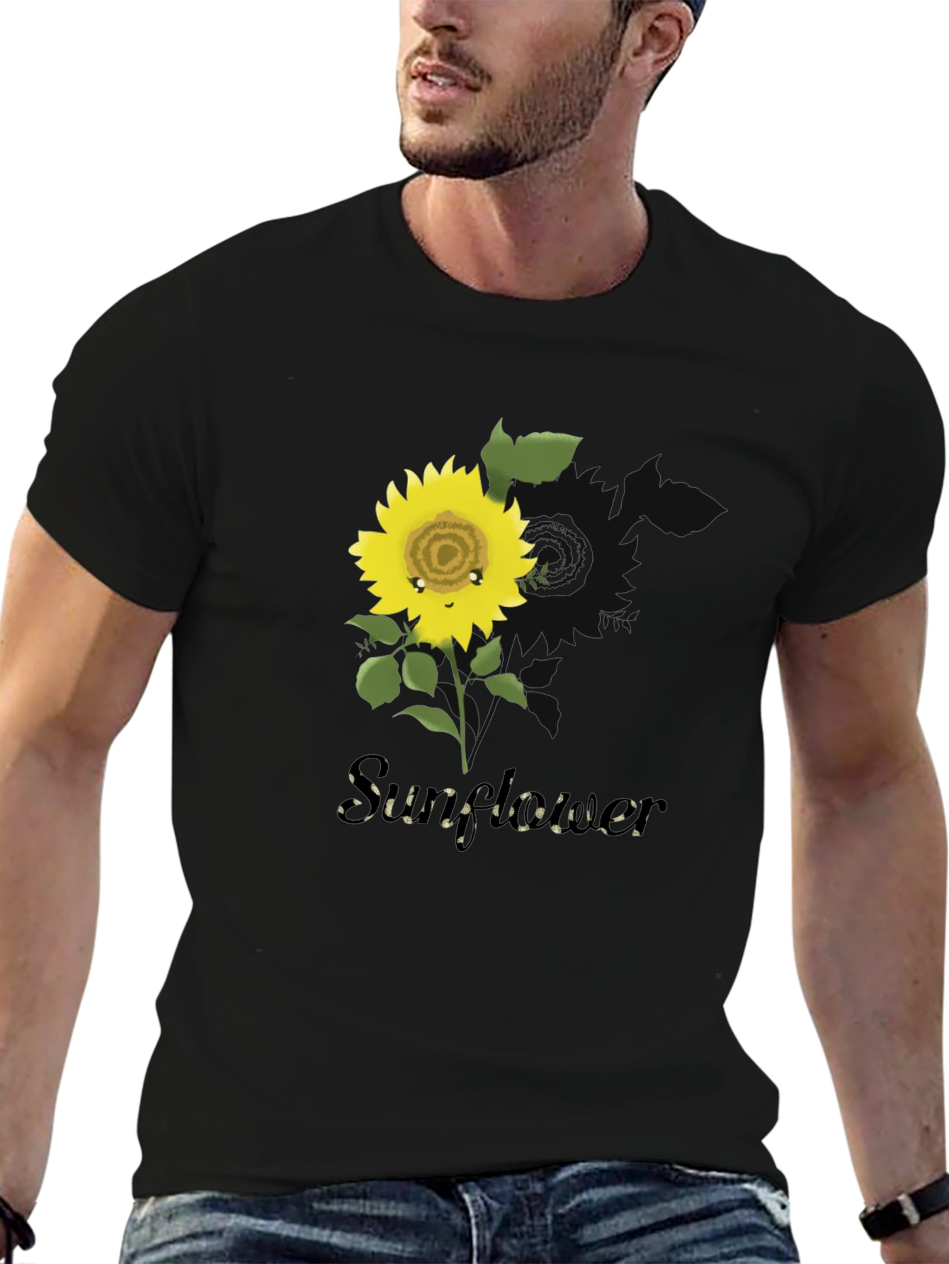 Sunflower Graphic T-Shirt - Black