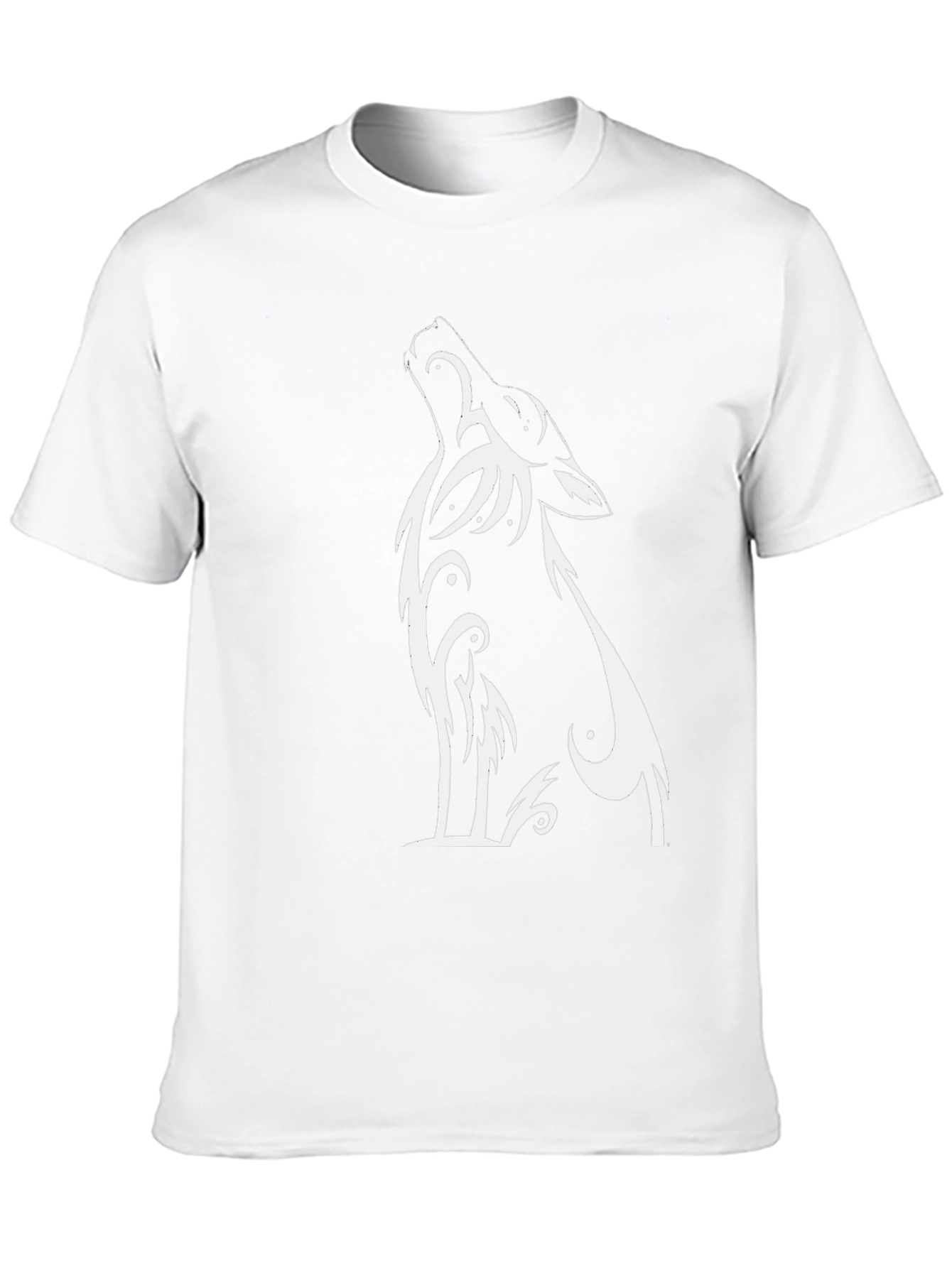 Tribal Wolf Graphic T-Shirt - Mens Black Tee
