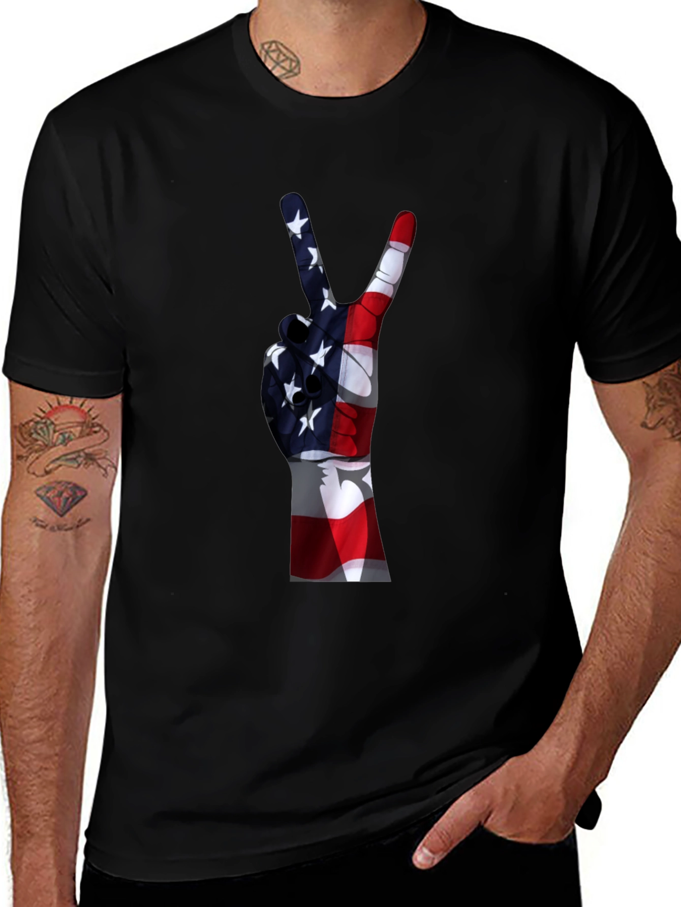 Peace Sign American Flag T-Shirt