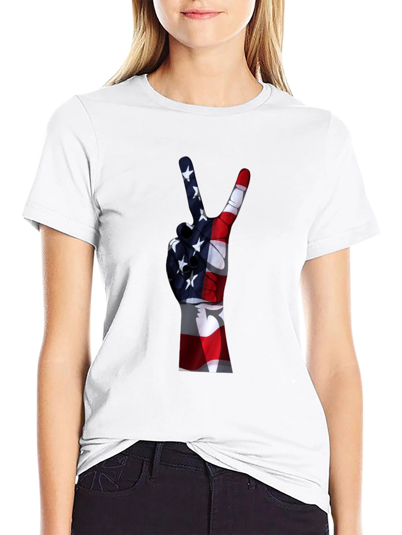 Peace Sign American Flag T-Shirt