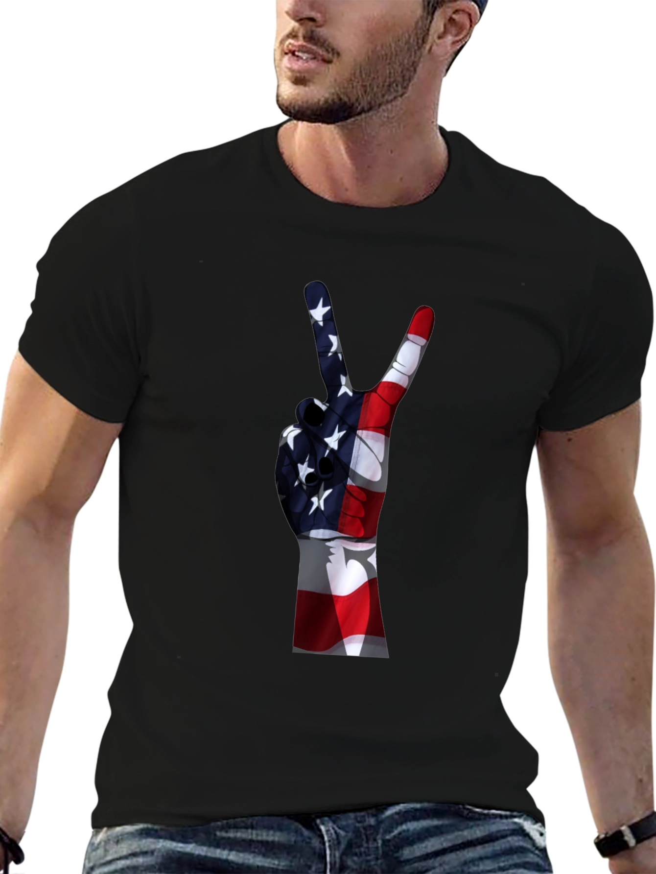 Peace Sign American Flag T-Shirt