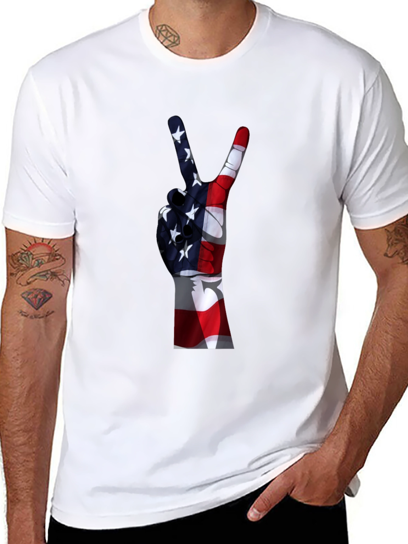 Peace Sign American Flag T-Shirt