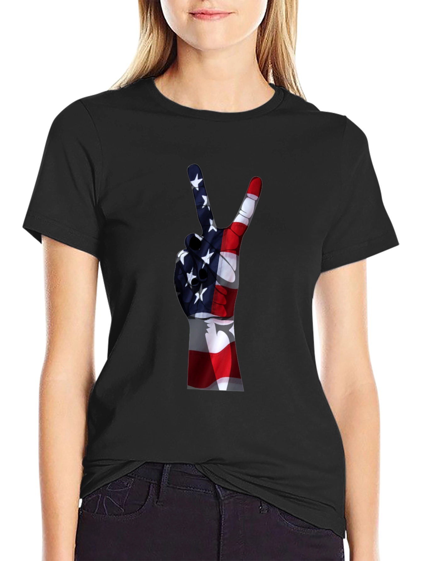 Peace Sign American Flag T-Shirt