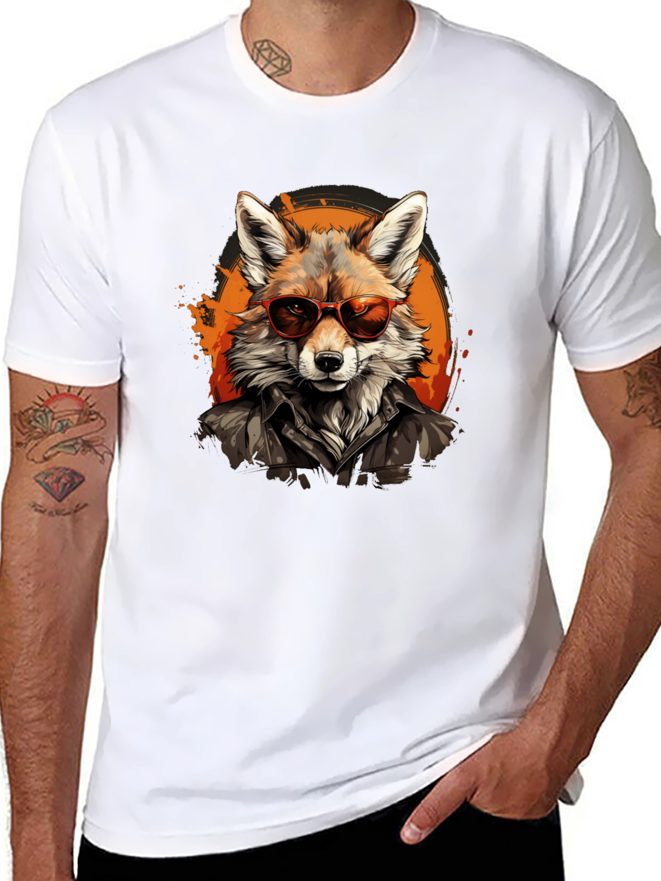 Cool Fox Graphic Tee - Trendy Animal T-Shirt
