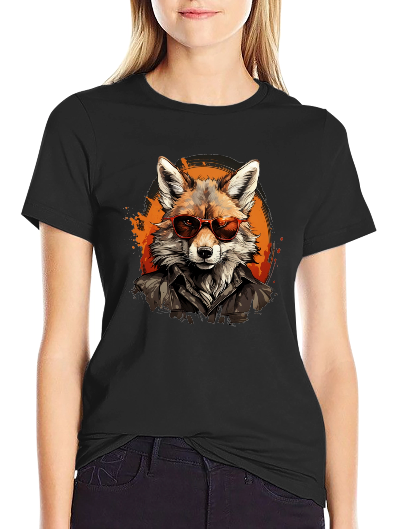 Cool Fox Graphic Tee - Trendy Animal T-Shirt
