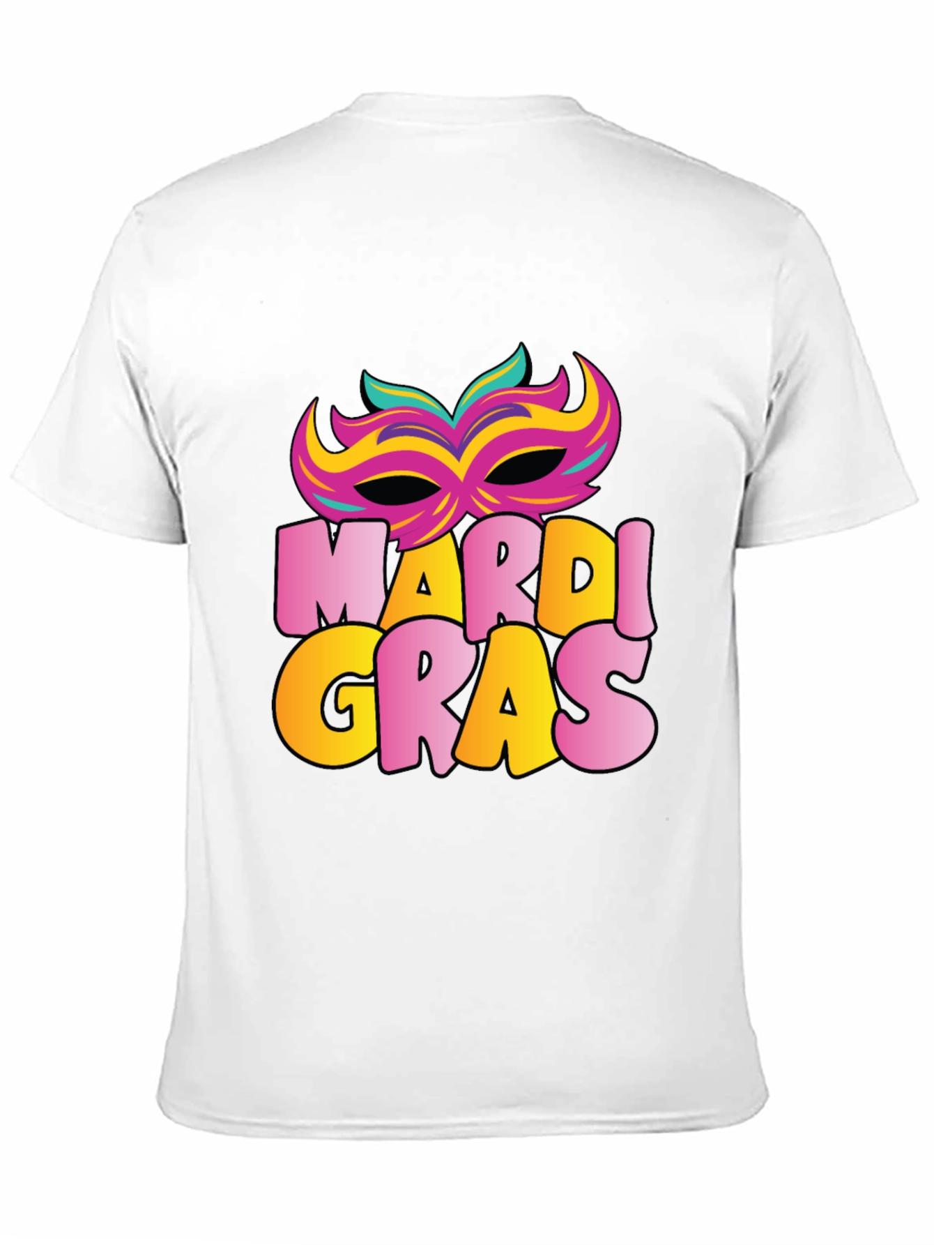 Mardi Gras Mask T-Shirt - Black Cotton Tee