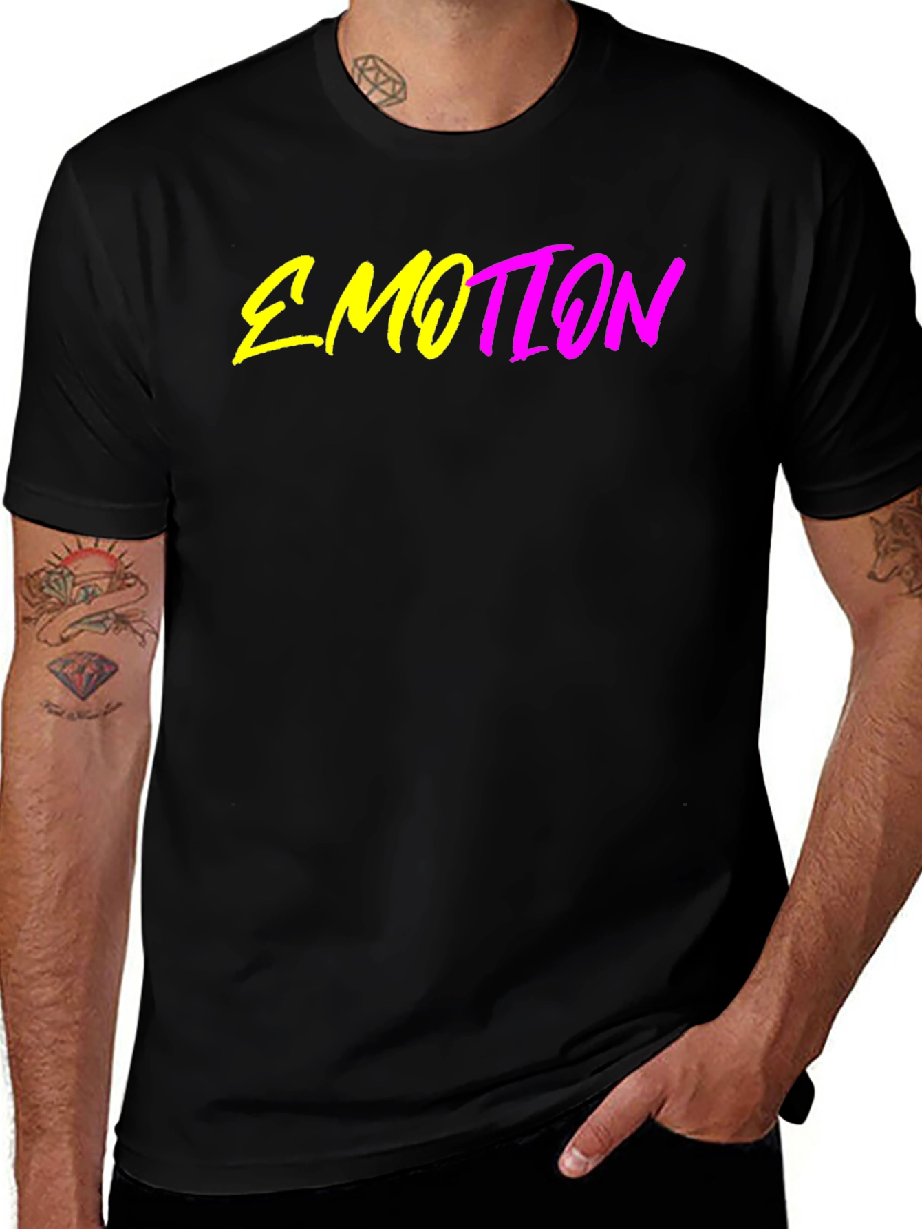Emotion Graphic T-Shirt - Trendy Neon Design