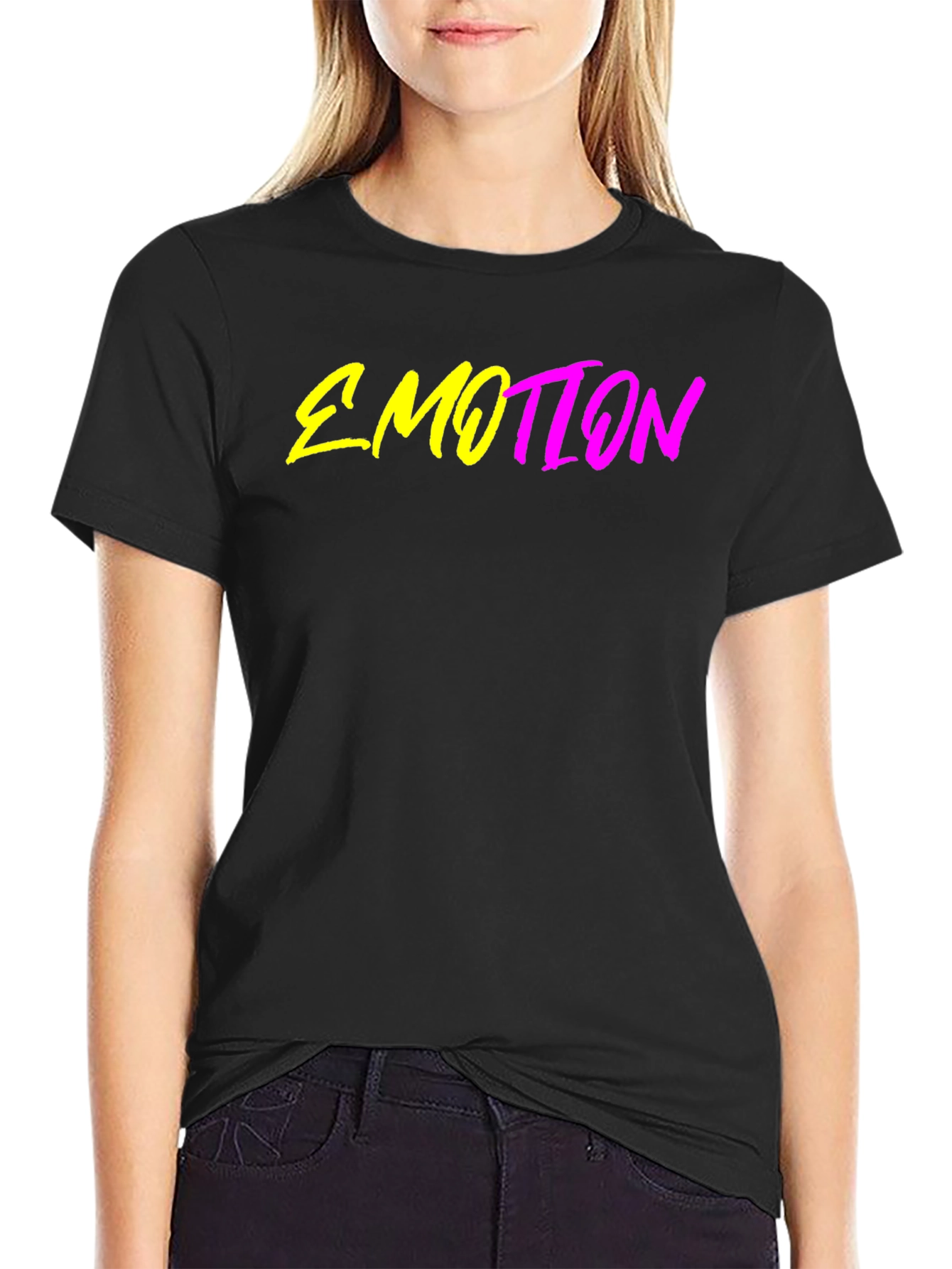 Emotion Graphic T-Shirt - Trendy Neon Design
