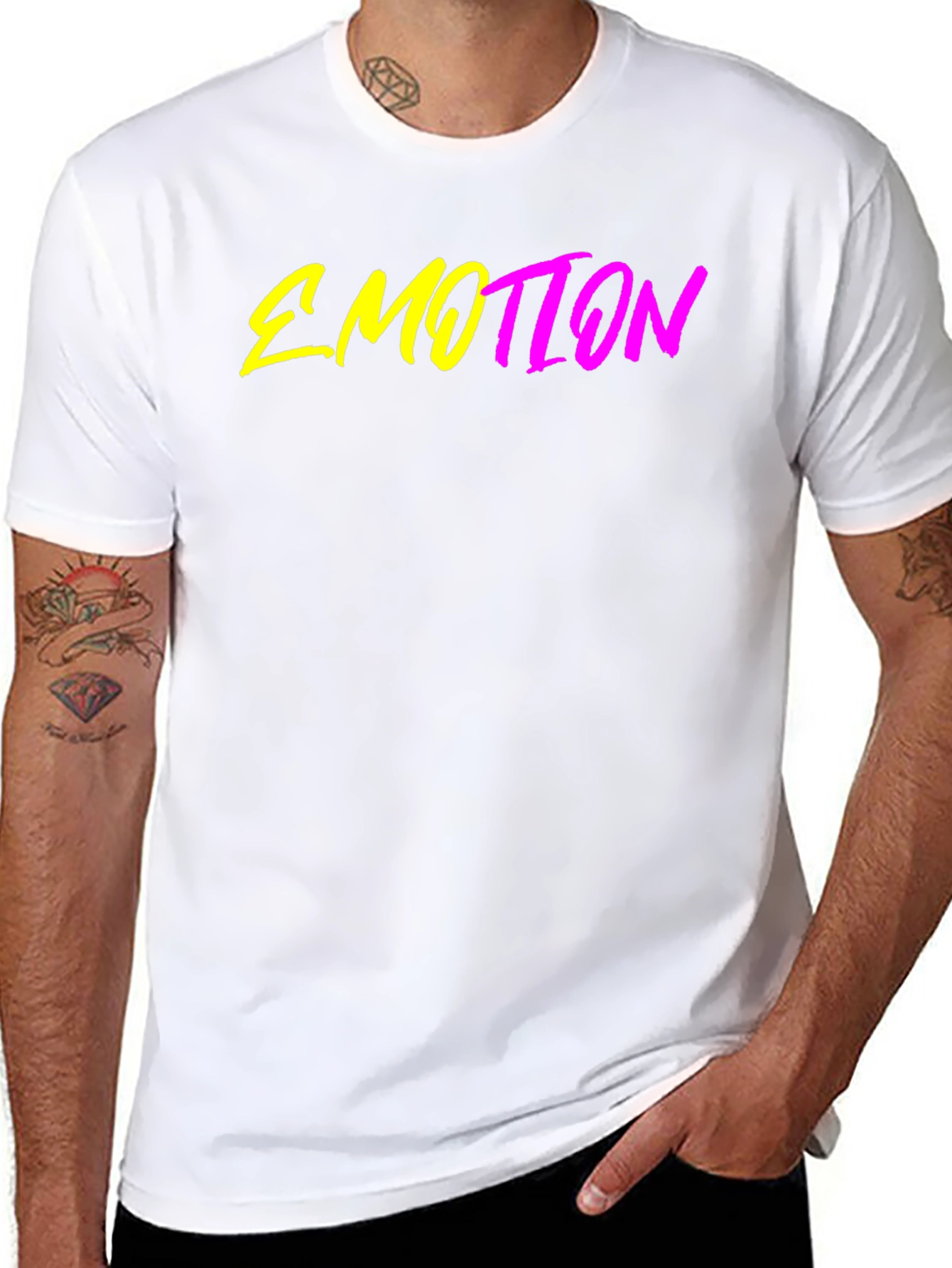 Emotion Graphic T-Shirt - Trendy Neon Design