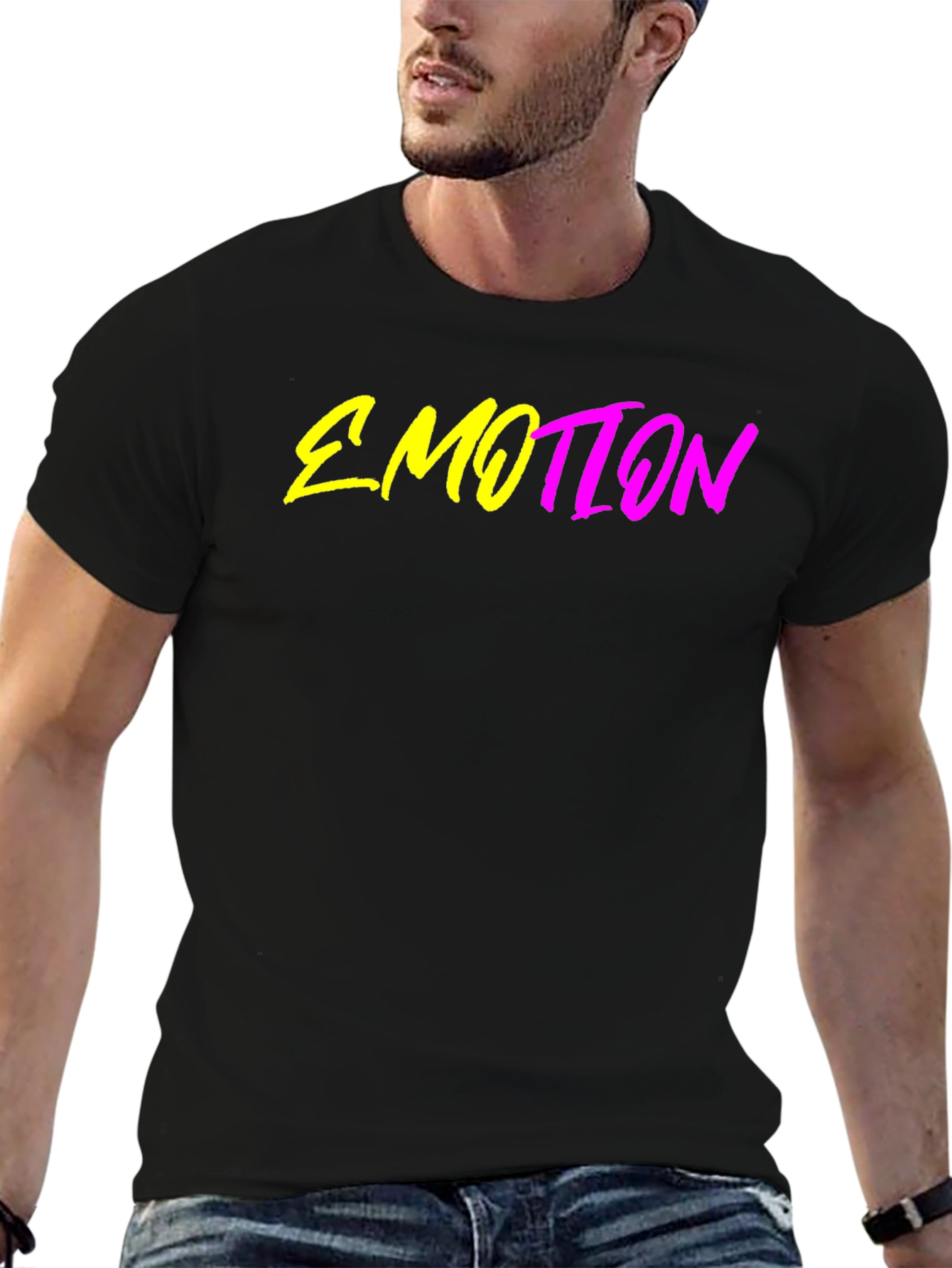 Emotion Graphic T-Shirt - Trendy Neon Design