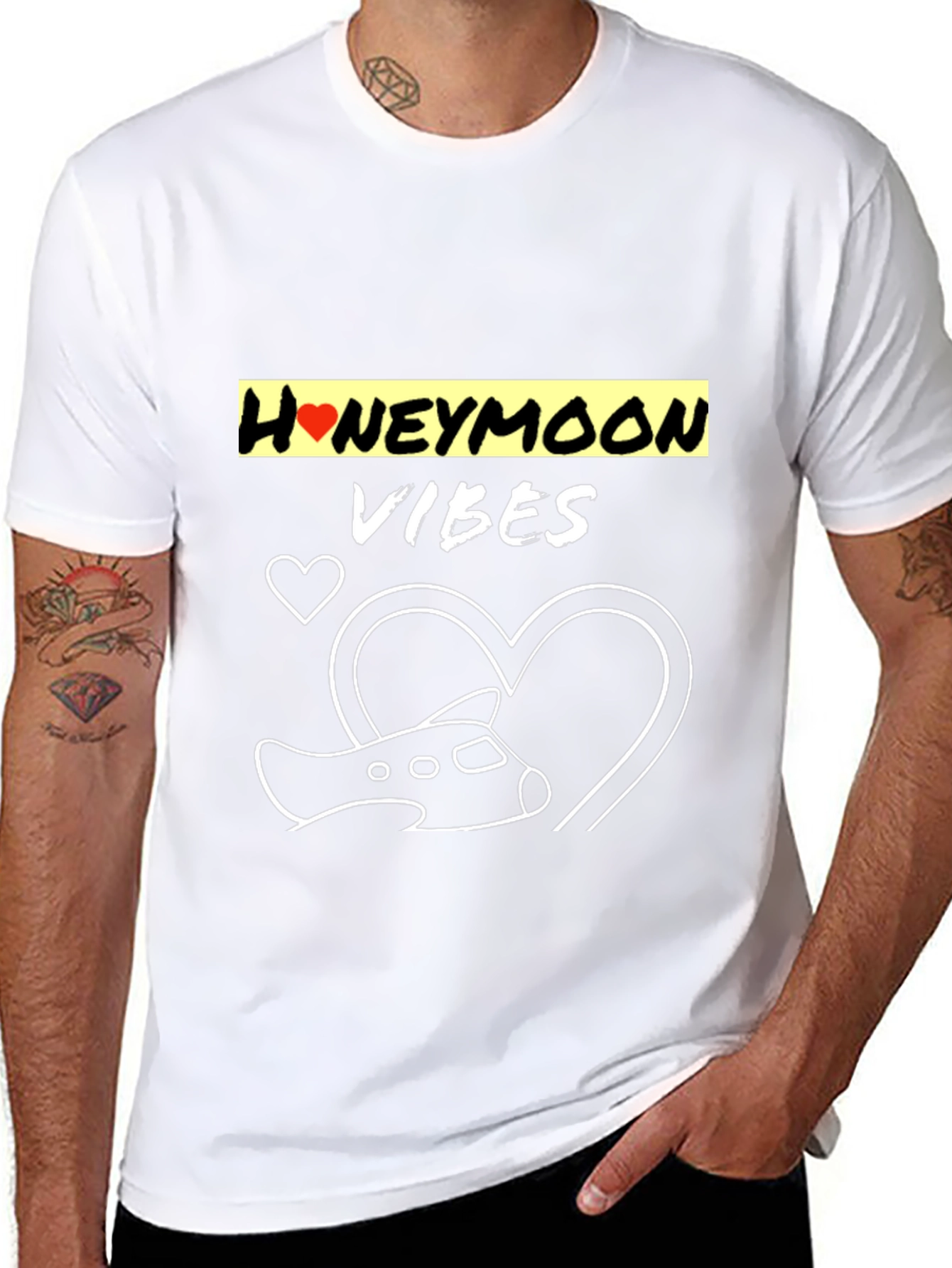 Honeymoon Vibes Black Graphic Tee