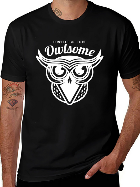 Owl-some Graphic Tee - Black Cotton T-Shirt