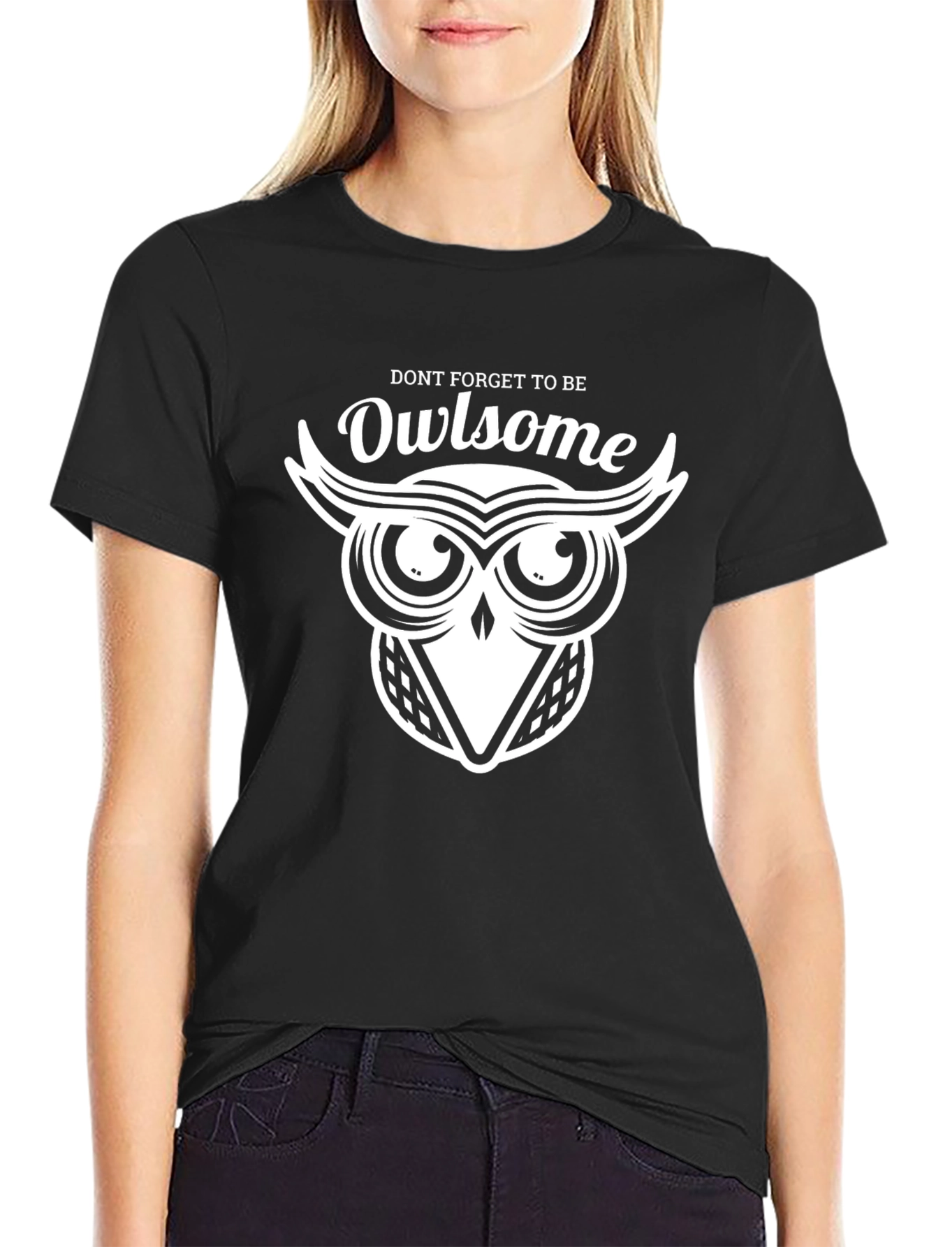 Owl-some Graphic Tee - Black Cotton T-Shirt