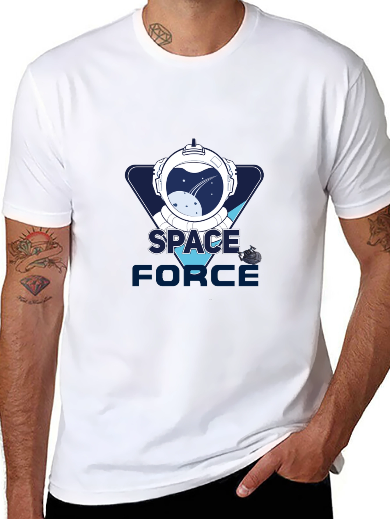 Space Force Graphic T-Shirt - Black Cotton Tee