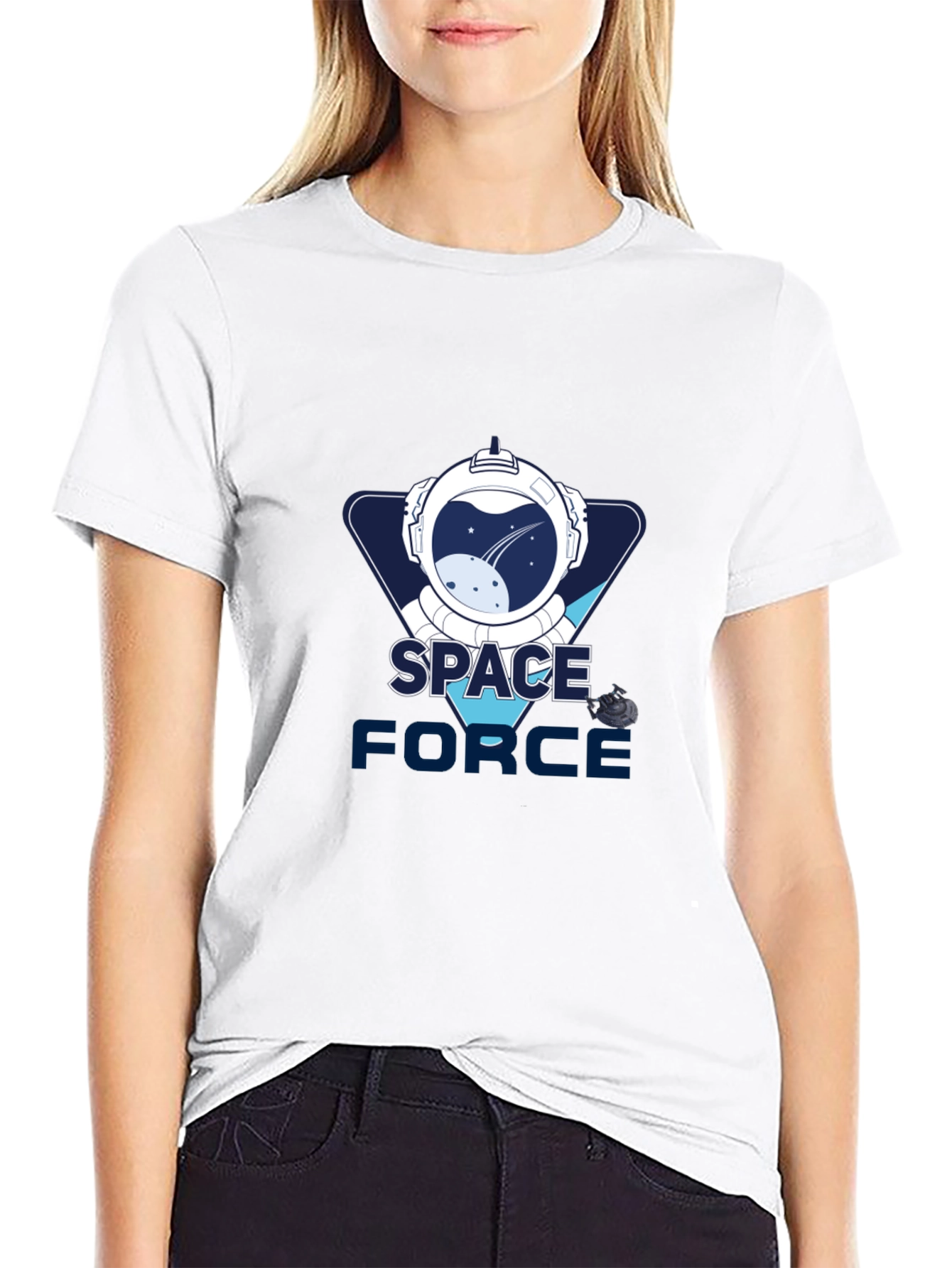 Space Force Graphic T-Shirt - Black Cotton Tee