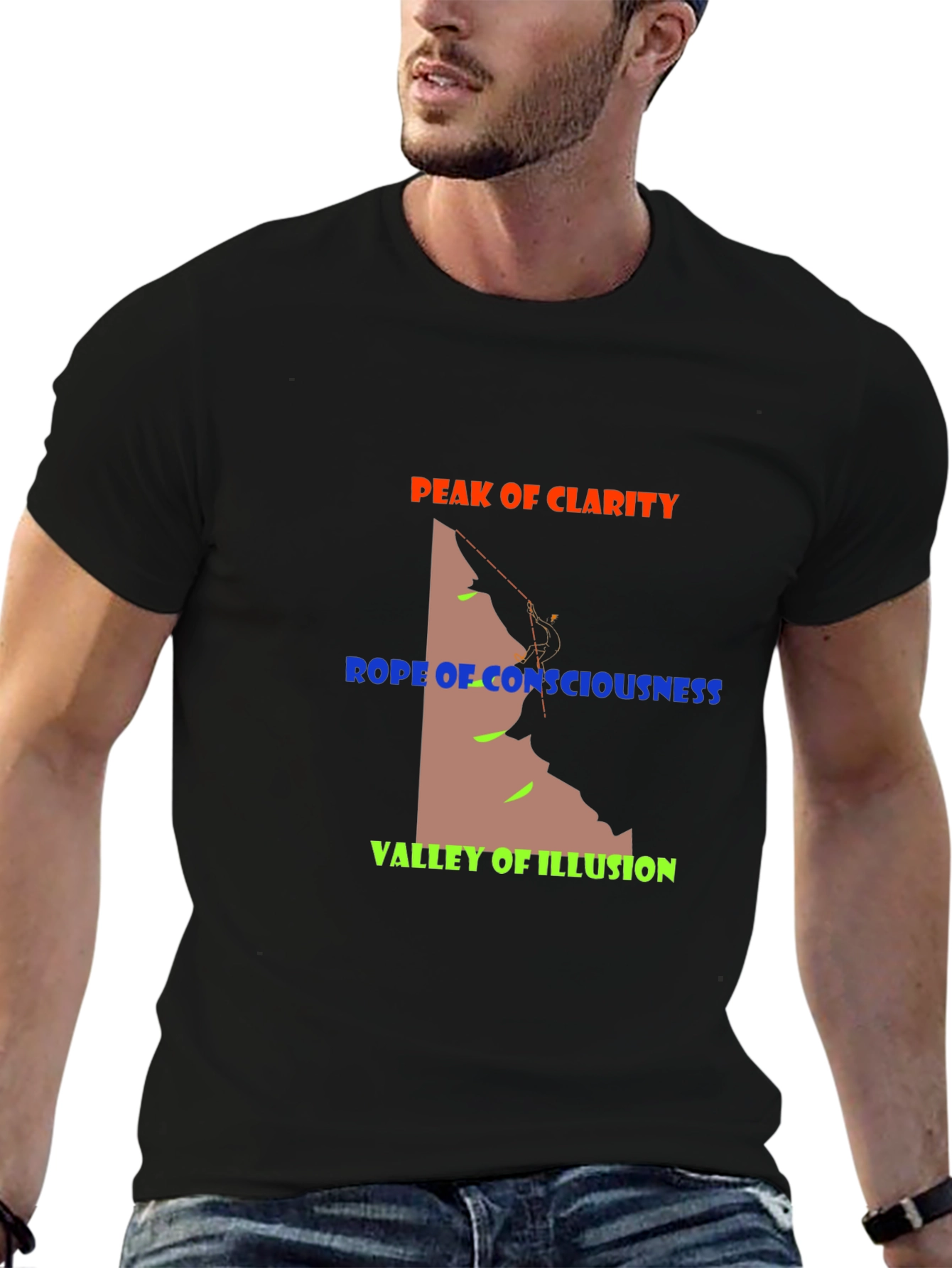 Peak Clarity Climbing Graphic Tee - Black