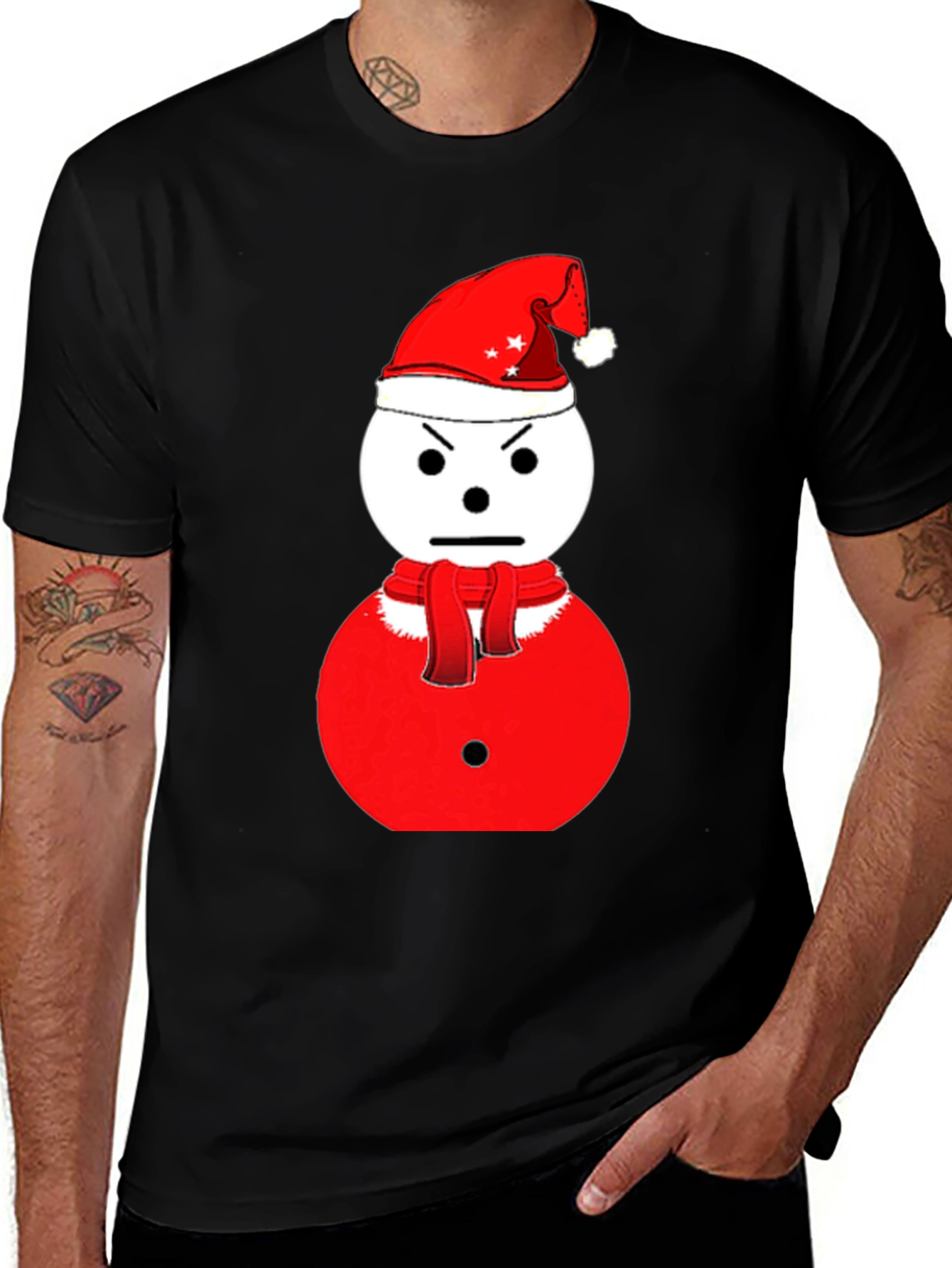 Grumpy Snowman Christmas T-Shirt - Holiday Humor