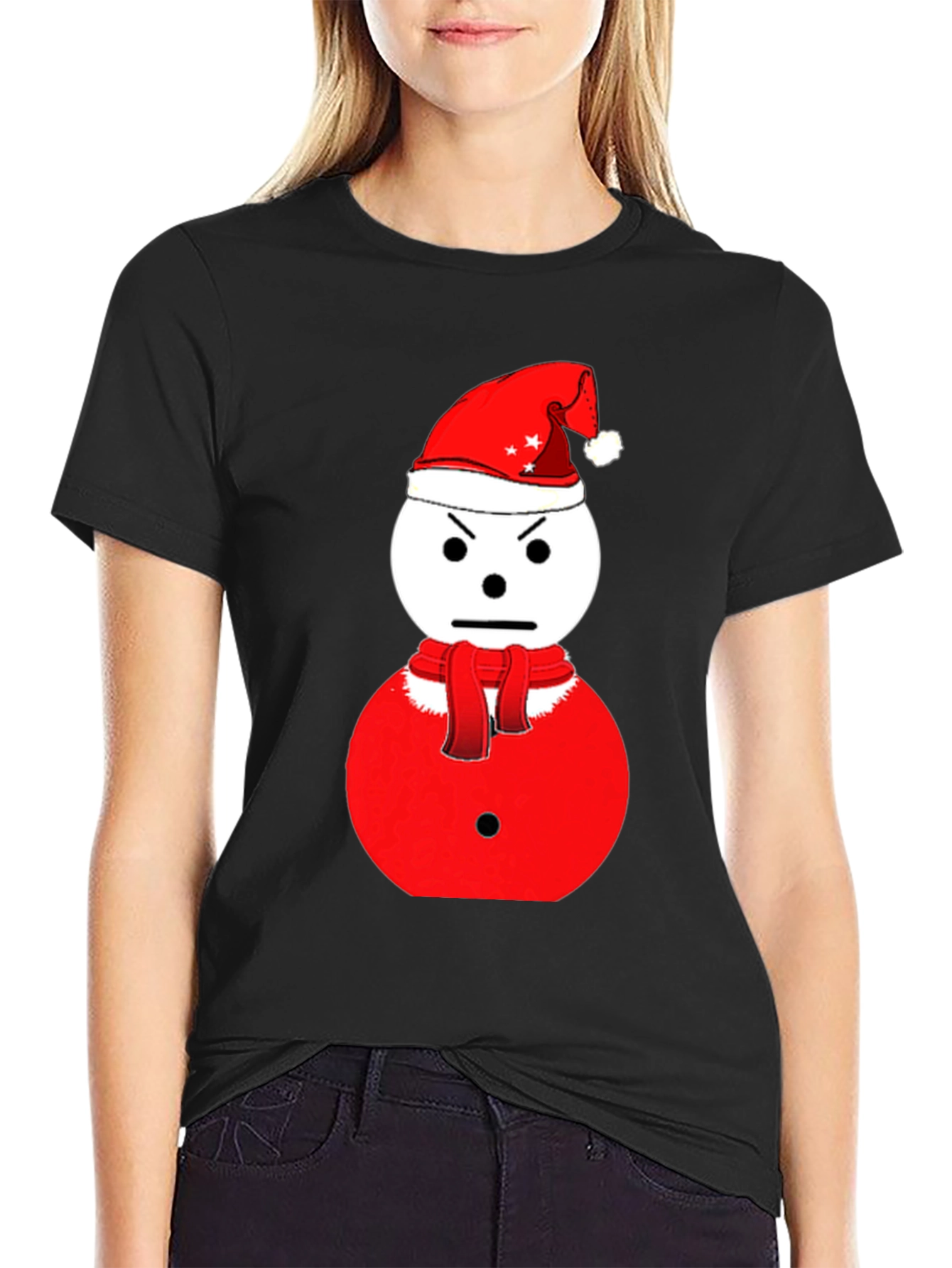 Grumpy Snowman Christmas T-Shirt - Holiday Humor