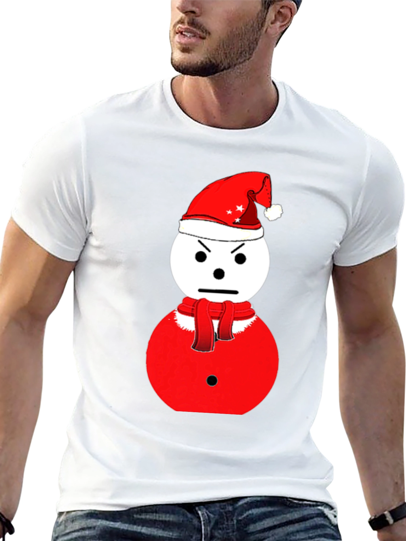 Grumpy Snowman Christmas T-Shirt - Holiday Humor