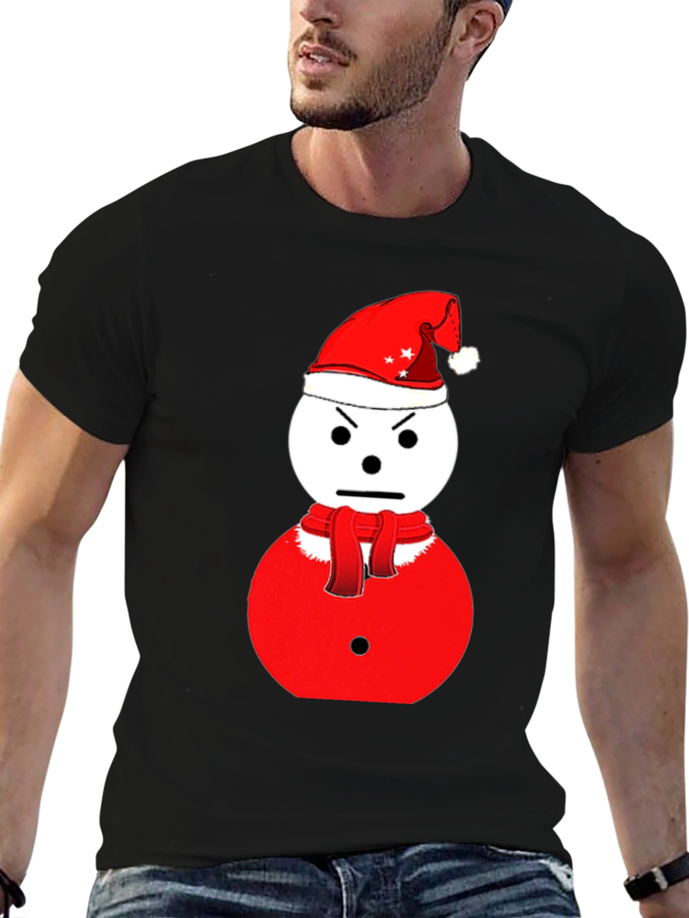 Grumpy Snowman Christmas T-Shirt - Holiday Humor