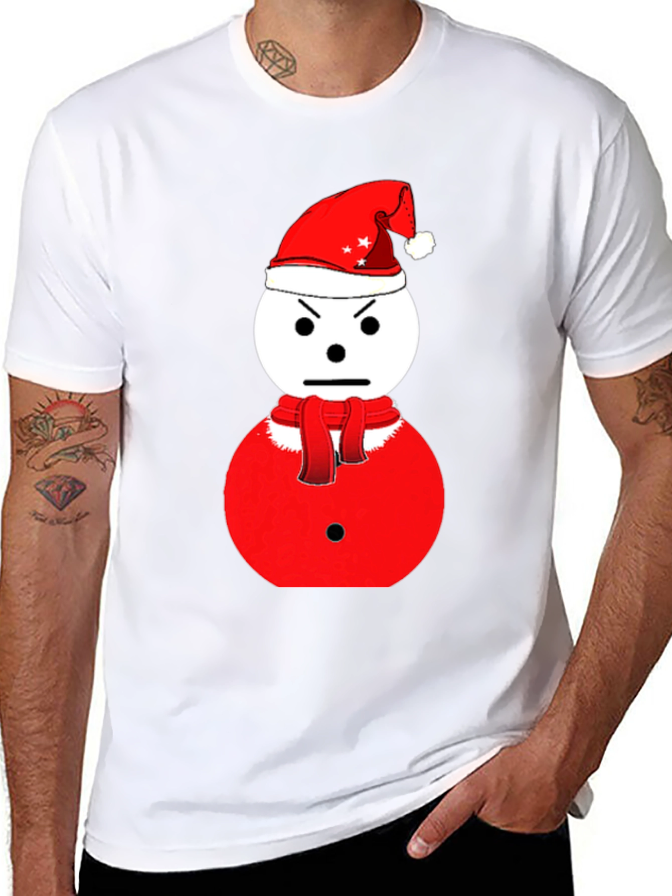 Grumpy Snowman Christmas T-Shirt - Holiday Humor
