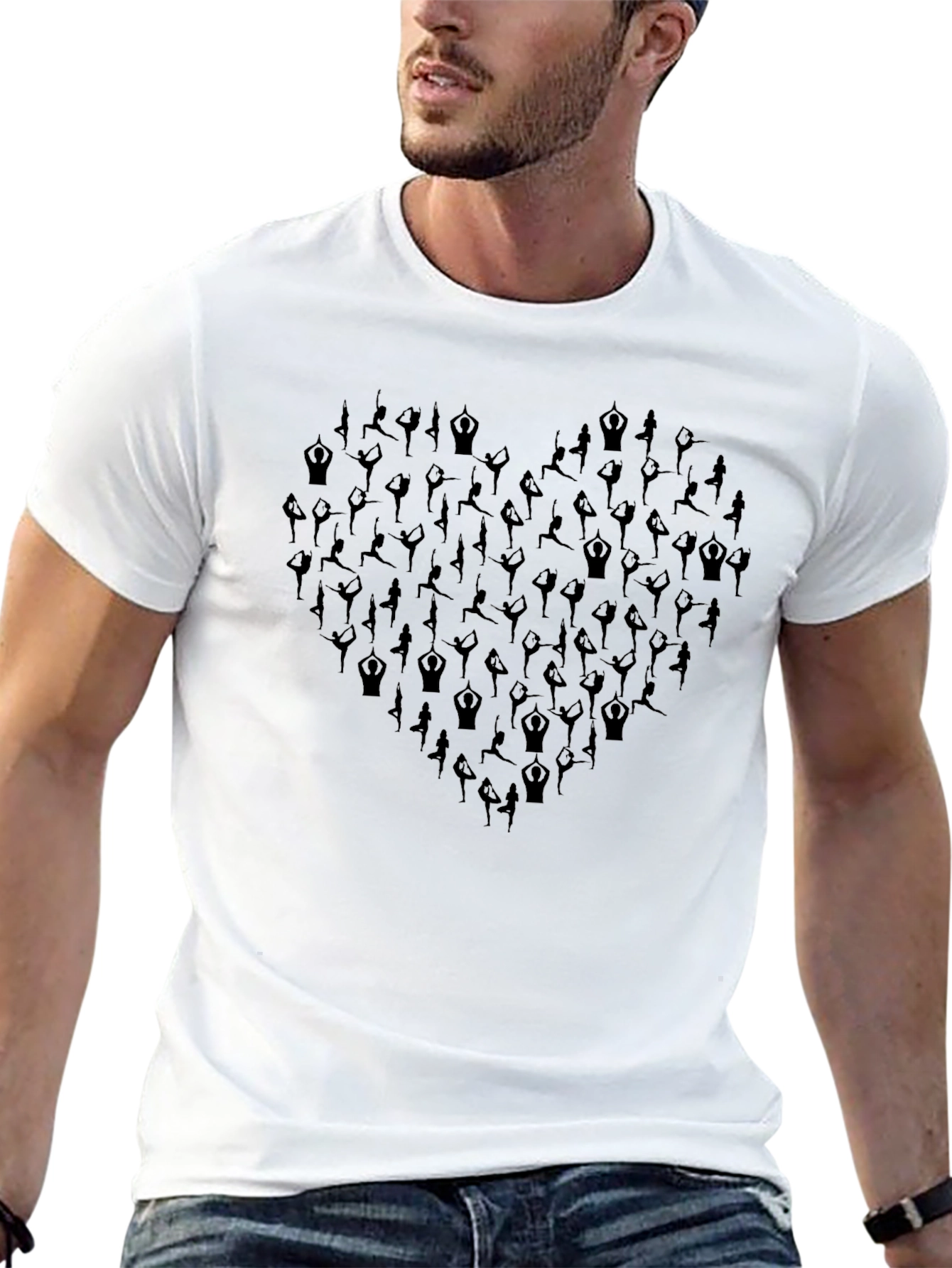 Yoga Heart Graphic Tee - Black
