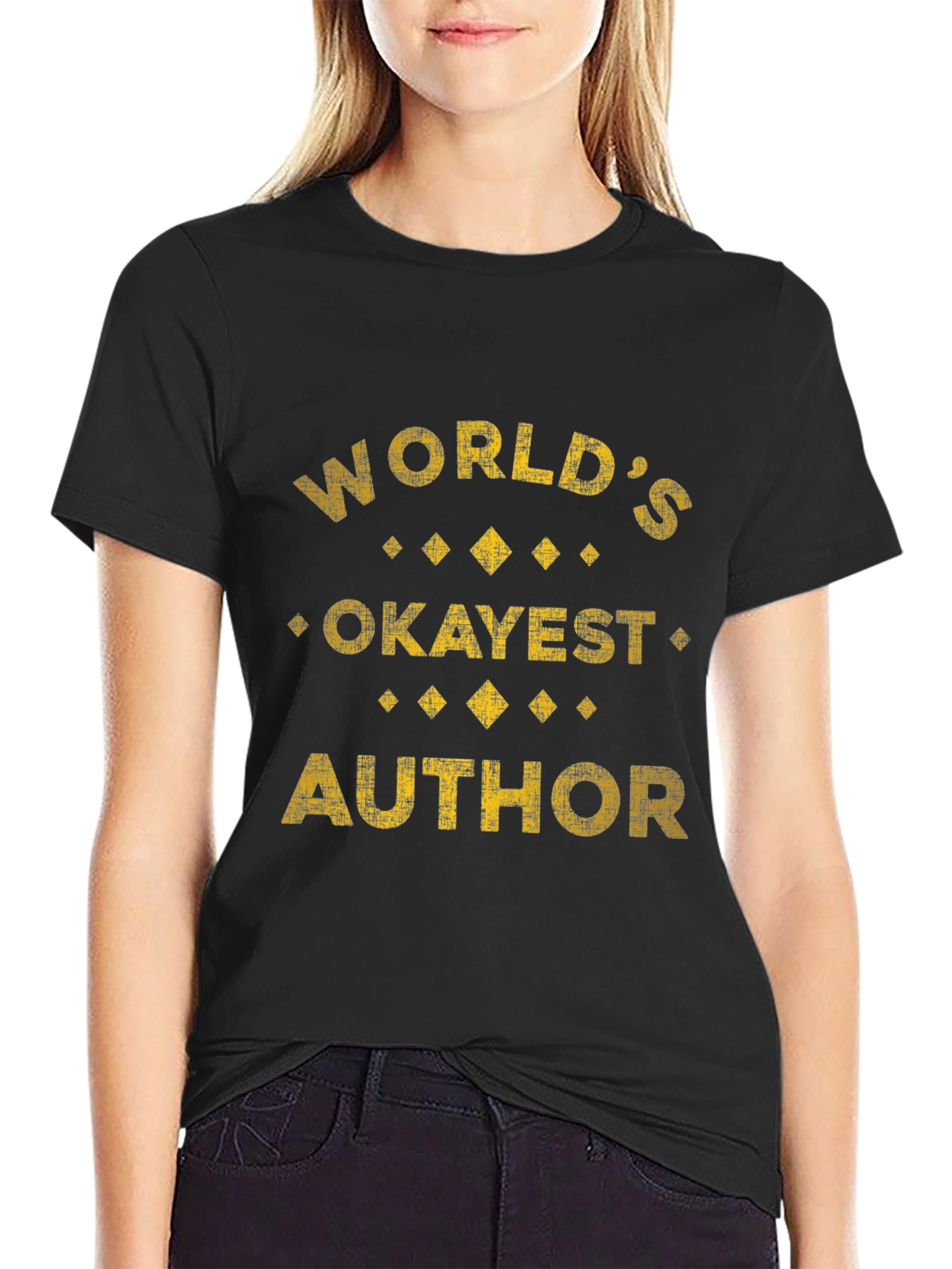 Worlds Okayest Author Novelty T-Shirt