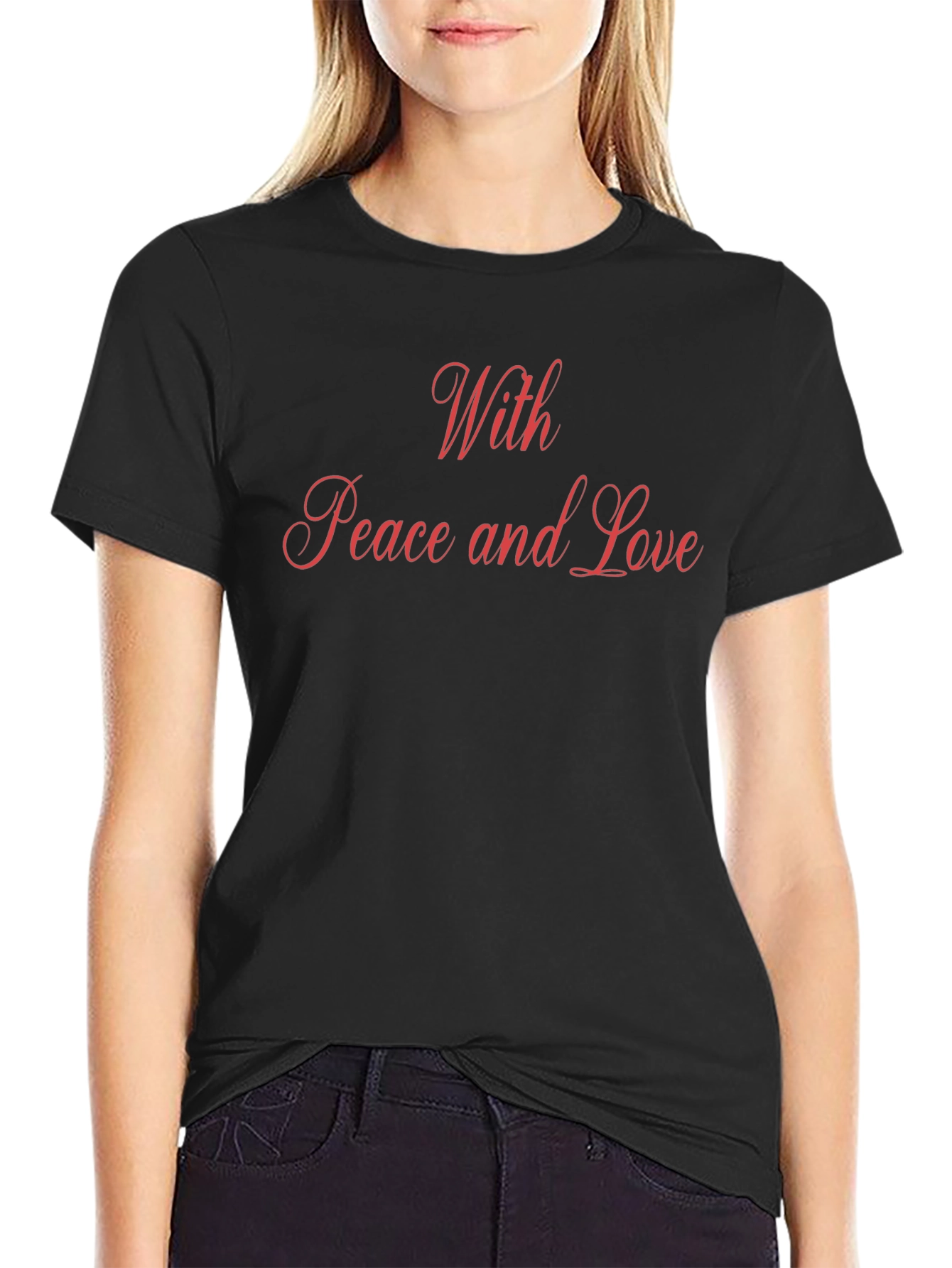 Peace and Love Black T-Shirt