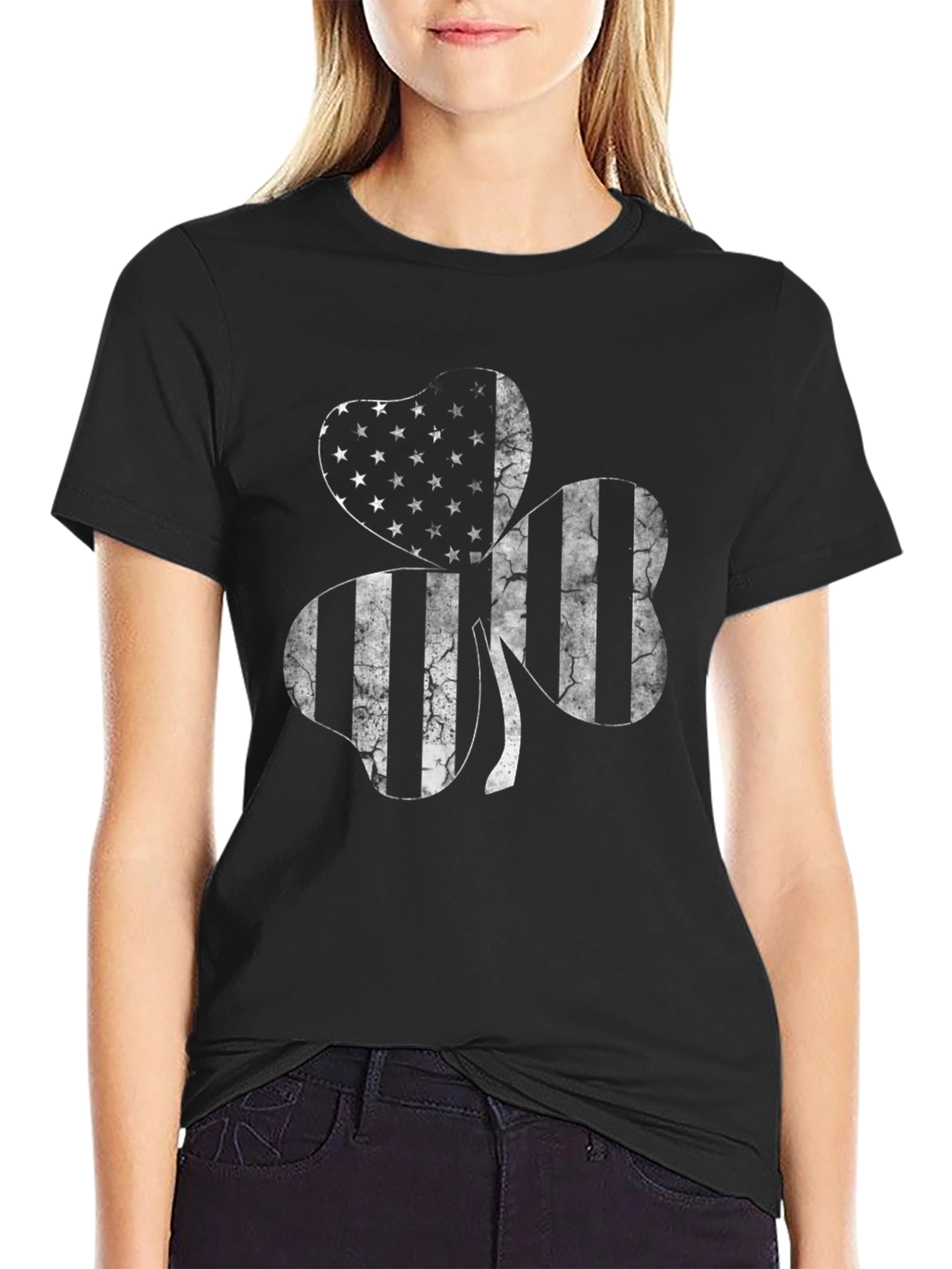 Irish American Flag Shamrock T-Shirt