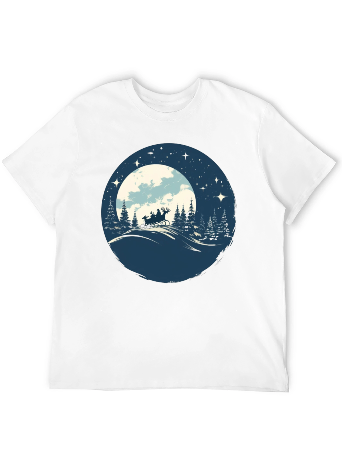 Santas Sleigh Silhouette T-Shirt