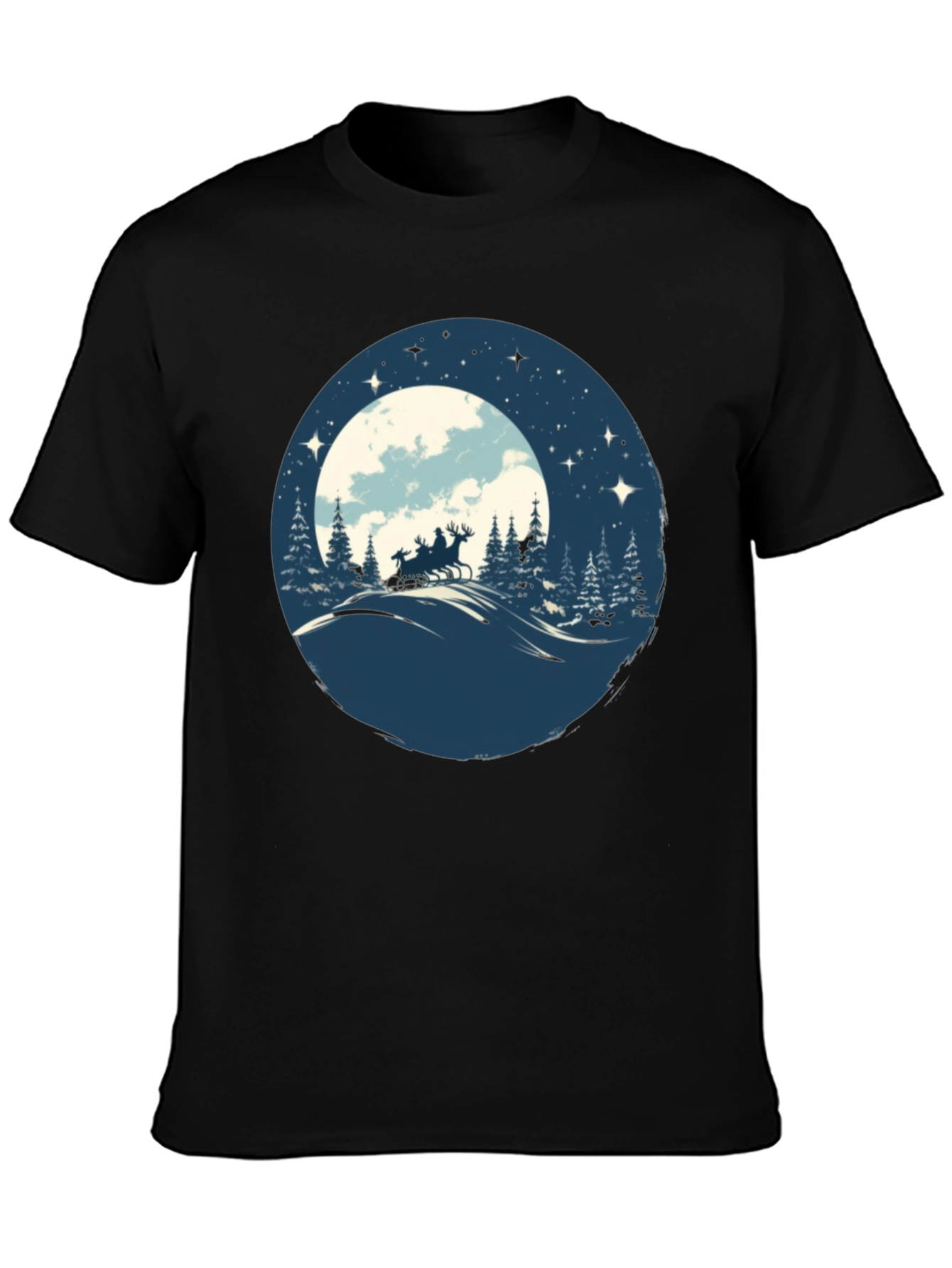 Santas Sleigh Silhouette T-Shirt