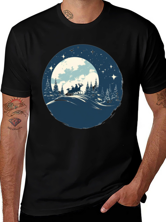 Santas Sleigh Silhouette T-Shirt