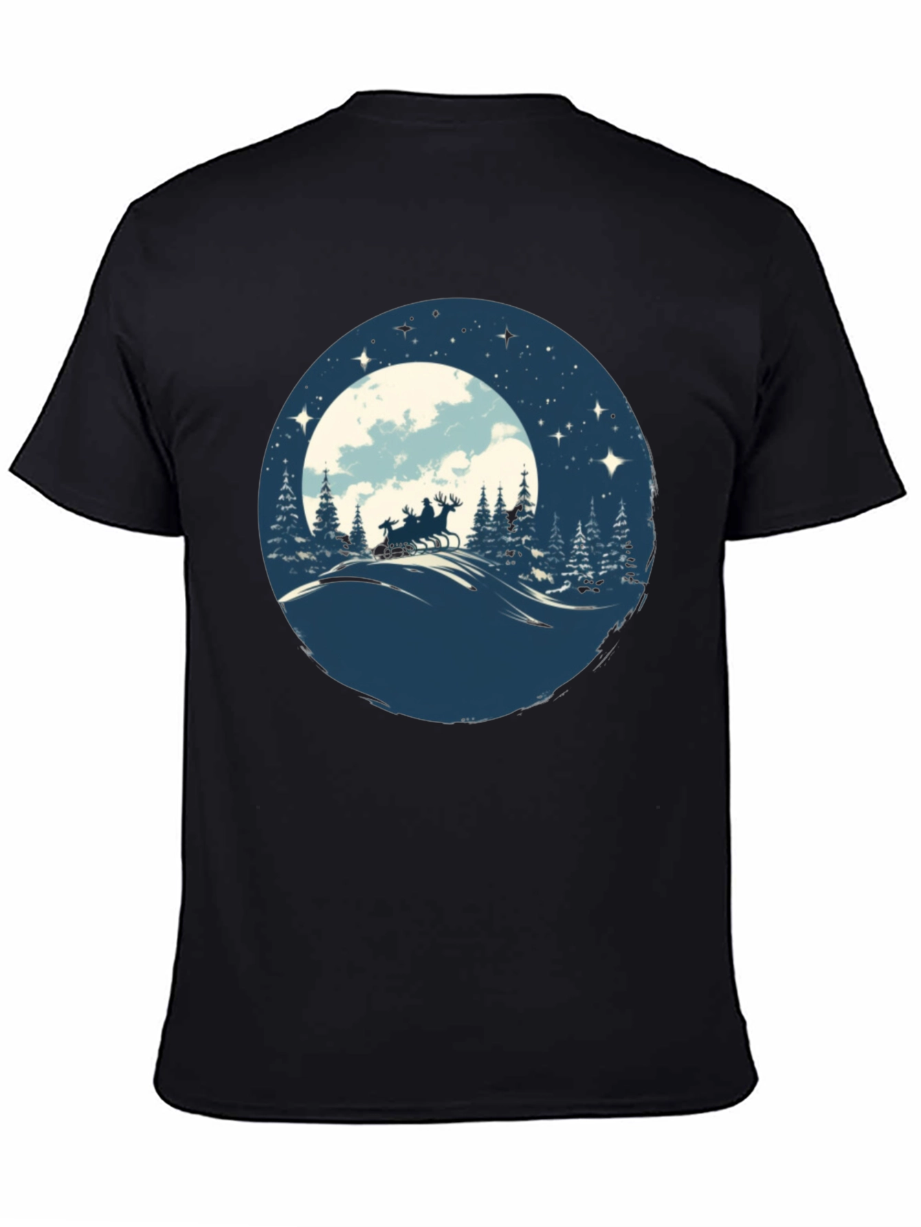 Santas Sleigh Silhouette T-Shirt