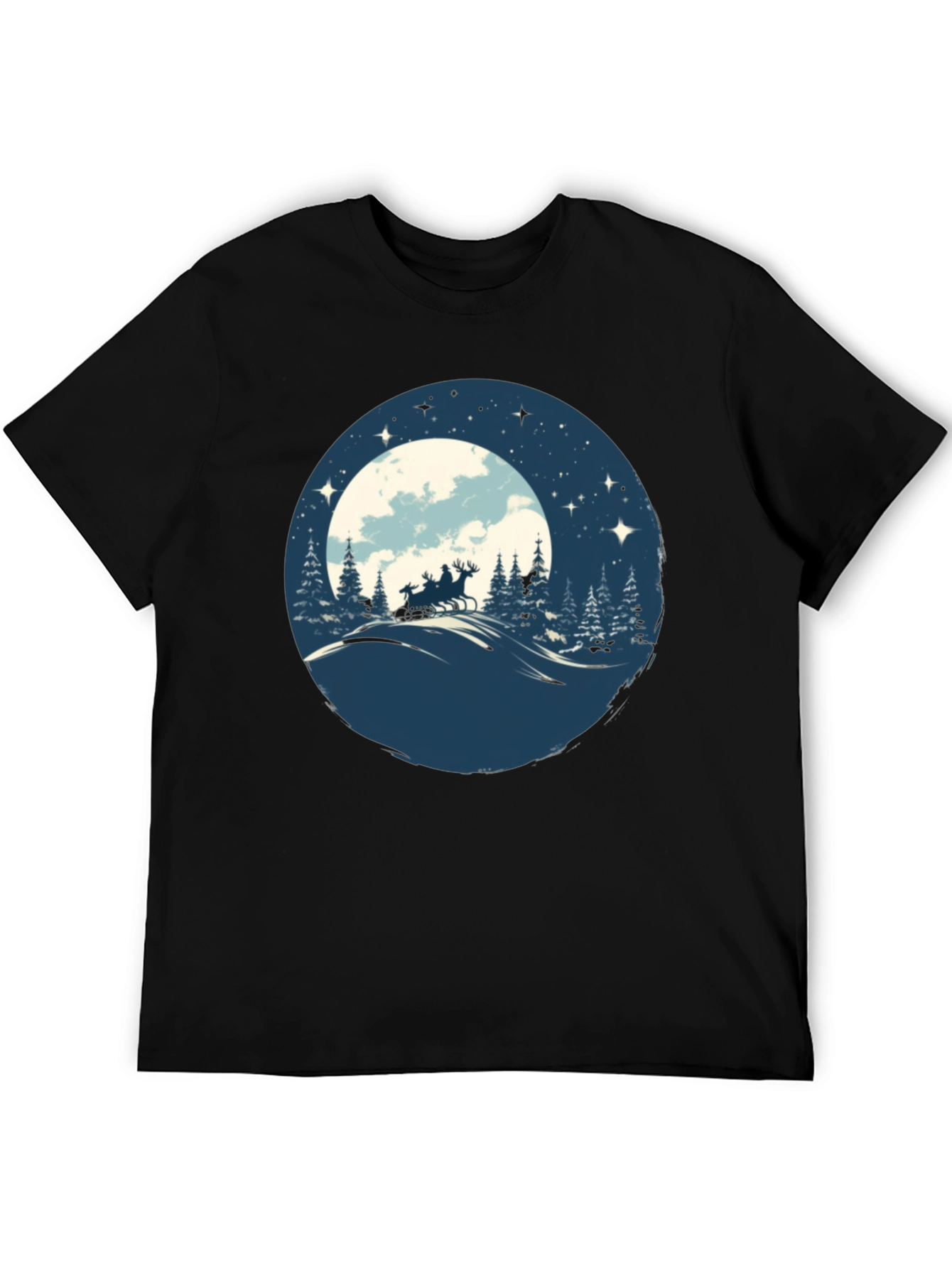Santas Sleigh Silhouette T-Shirt