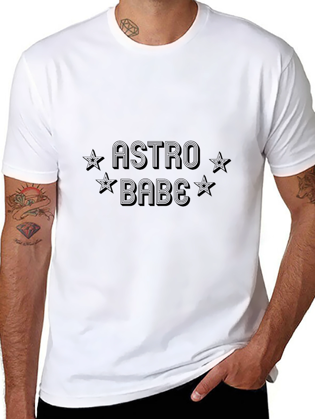 Astro Babe Graphic Tee - Black Cotton T-Shirt