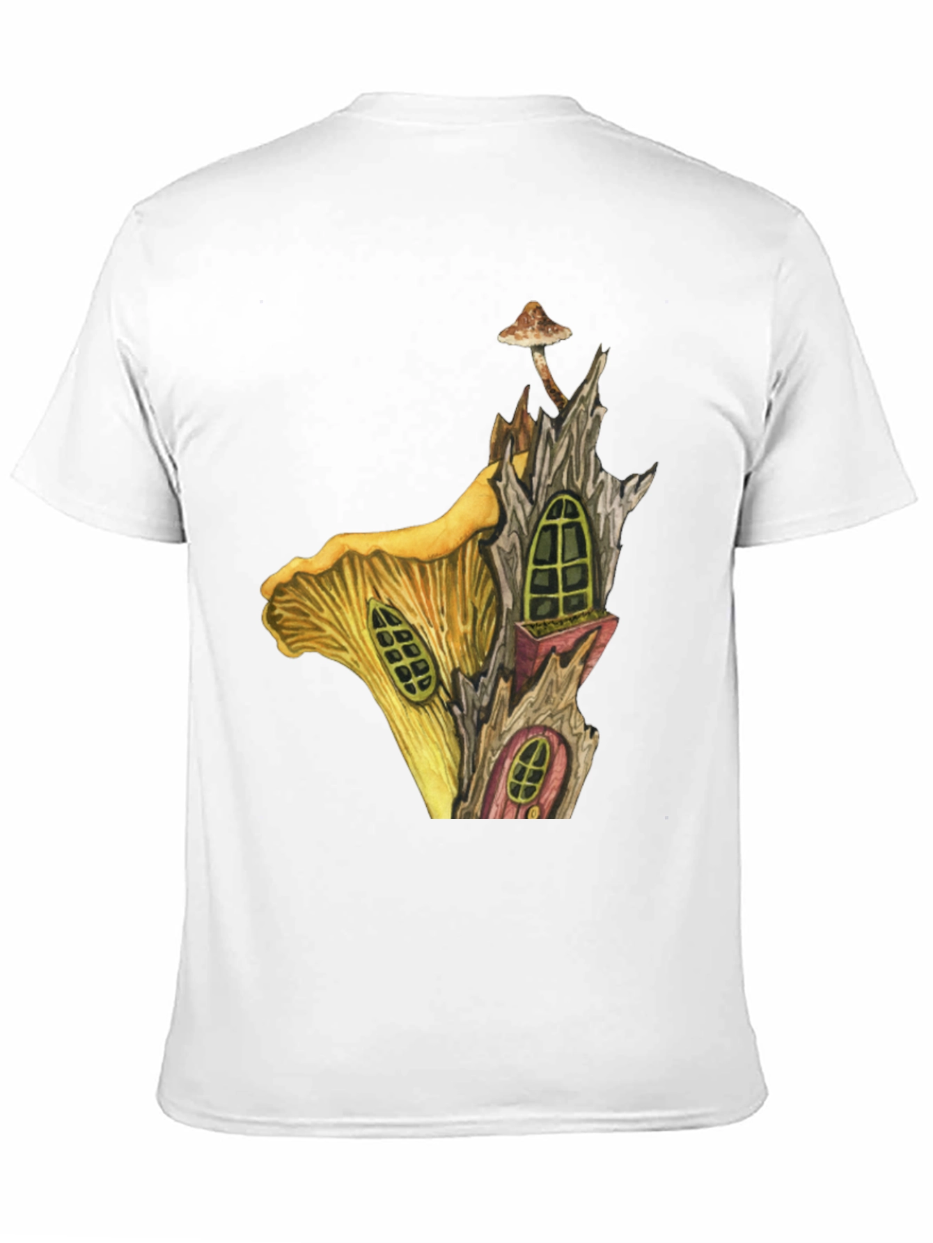 Mushroom House Graphic Tee - Whimsical Fantasy T-Shirt
