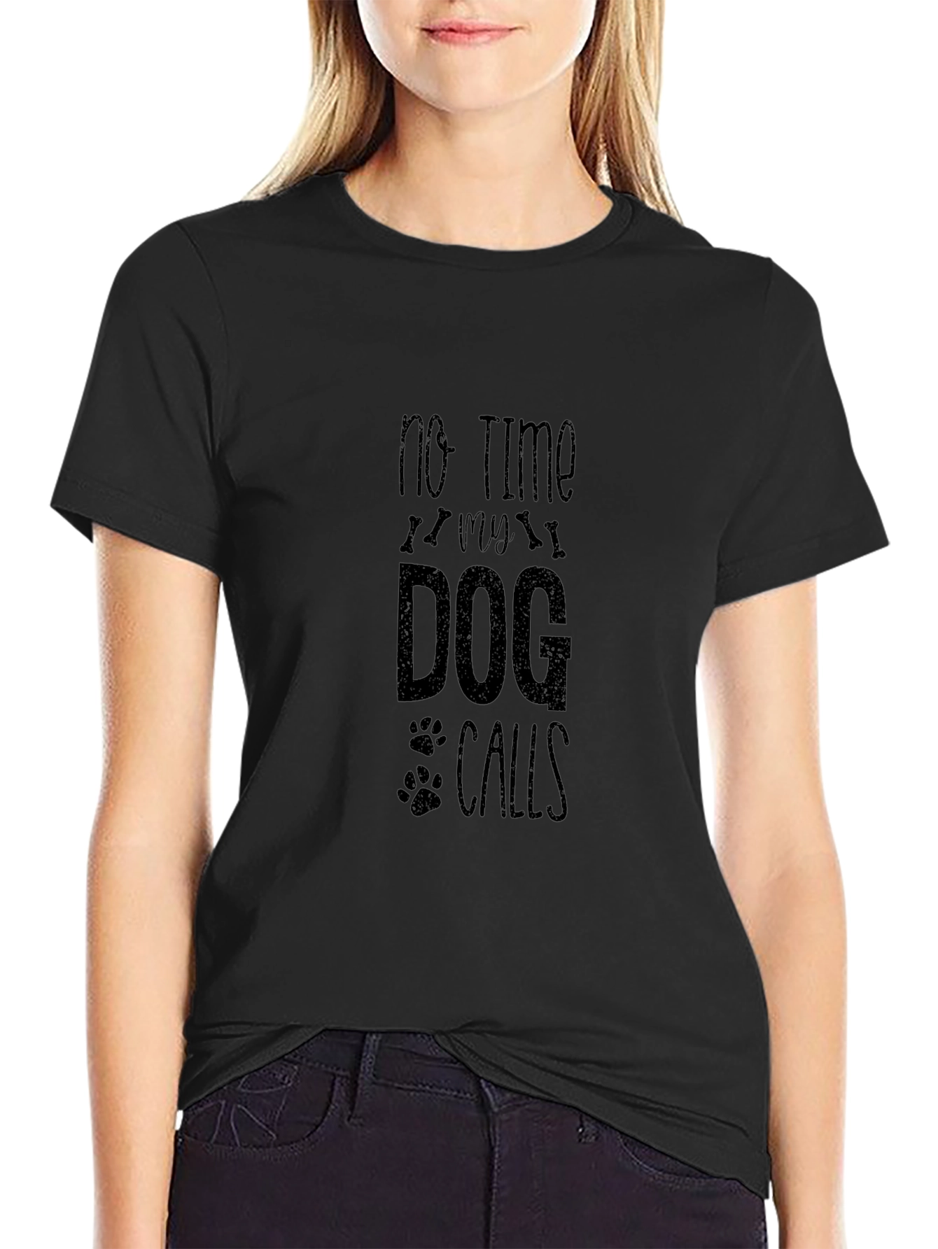 No Time My Dog Calls Black T-Shirt