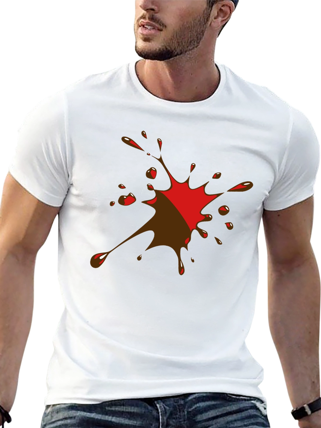 Abstract Splatter Graphic Tee - Mens Black T-Shirt