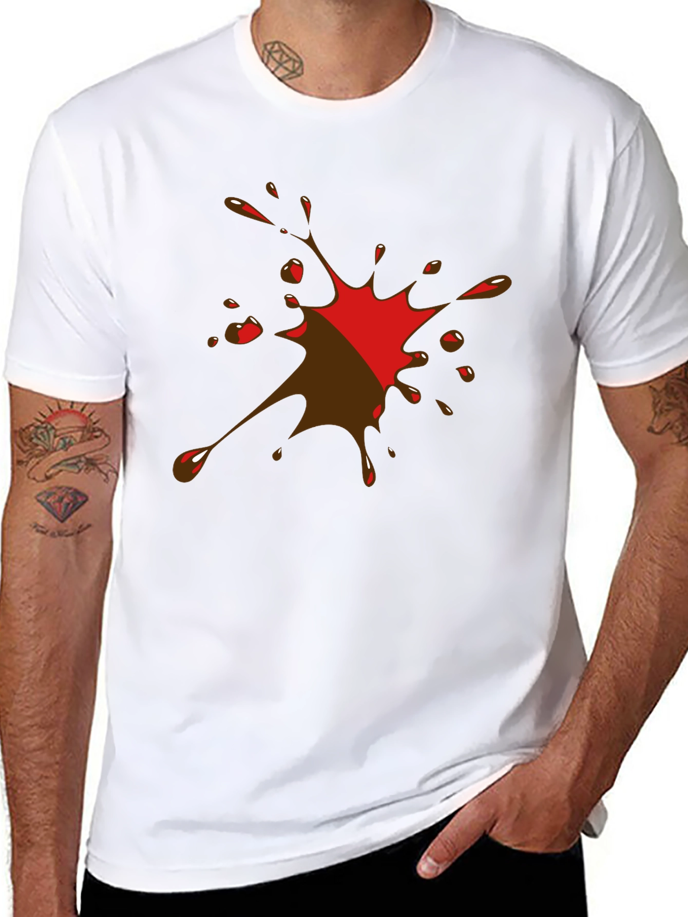 Abstract Splatter Graphic Tee - Mens Black T-Shirt