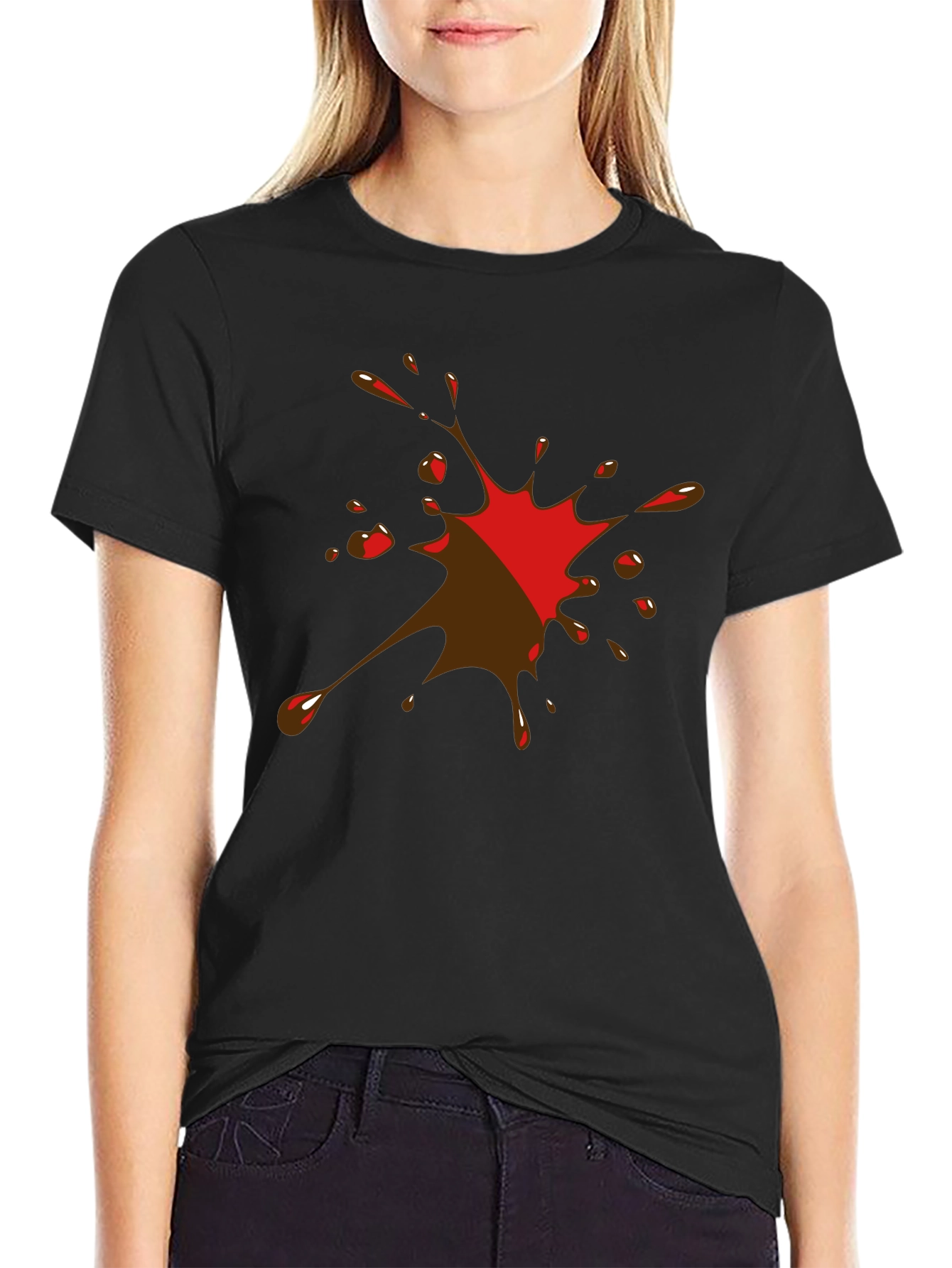 Abstract Splatter Graphic Tee - Mens Black T-Shirt