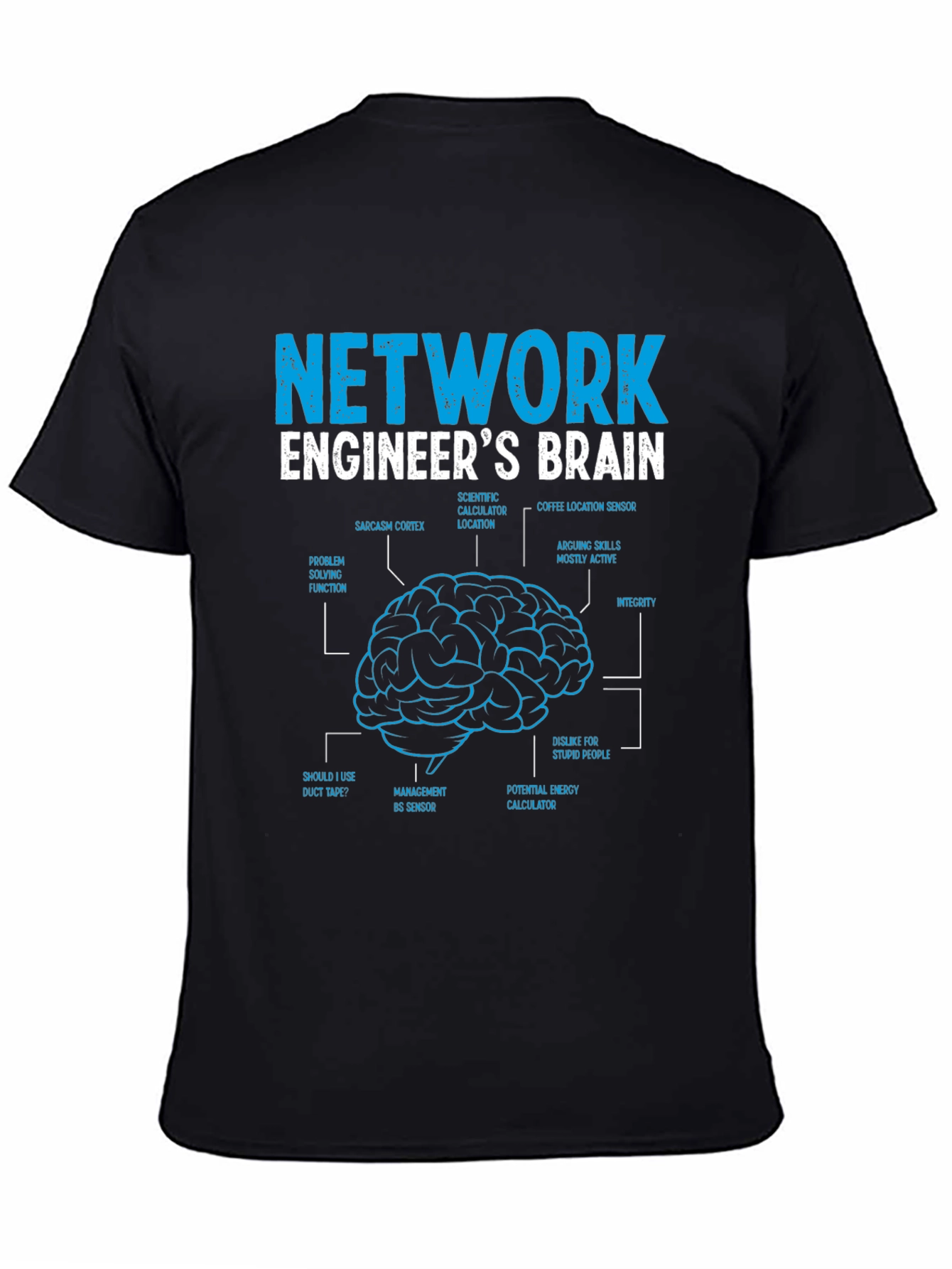 Network Engineer Brain Diagram Graphic T-Shirt