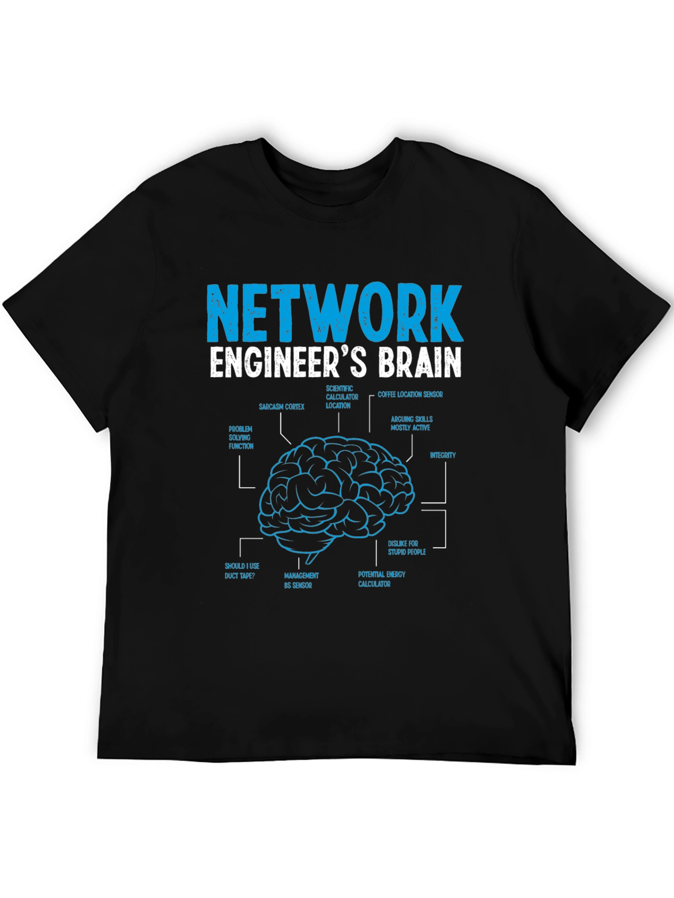 Network Engineer Brain Diagram Graphic T-Shirt