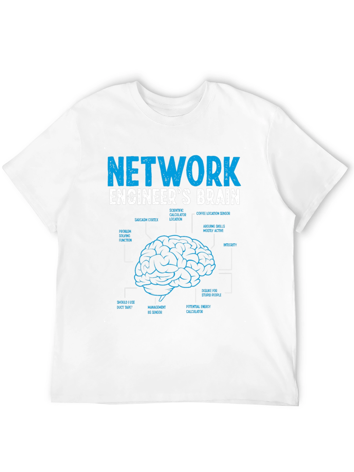 Network Engineer Brain Diagram Graphic T-Shirt