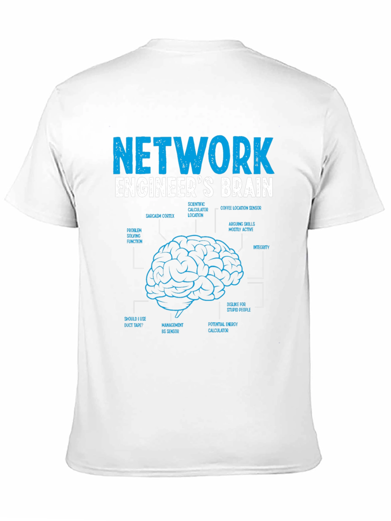 Network Engineer Brain Diagram Graphic T-Shirt