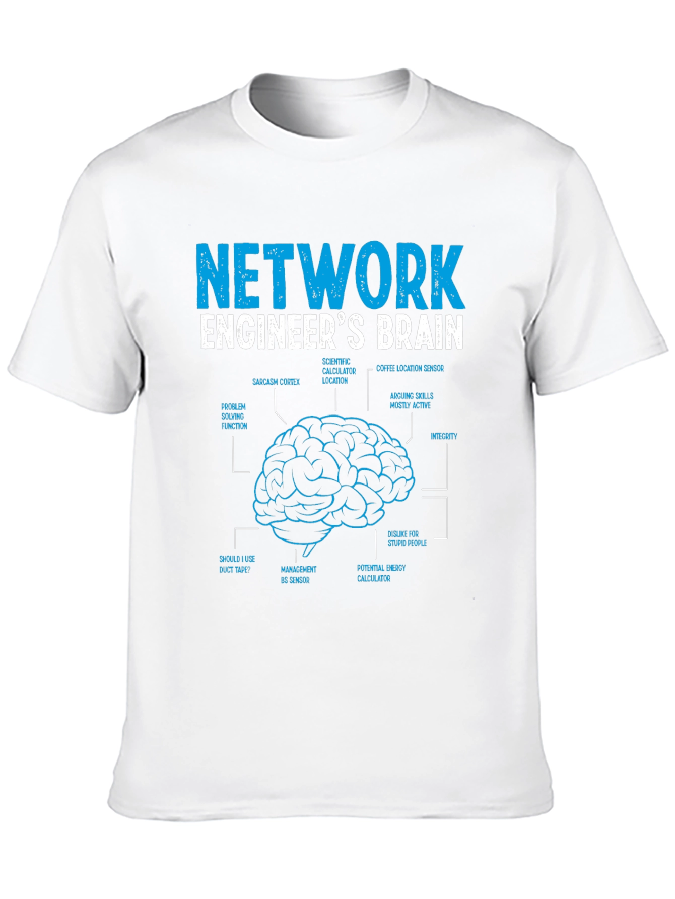 Network Engineer Brain Diagram Graphic T-Shirt