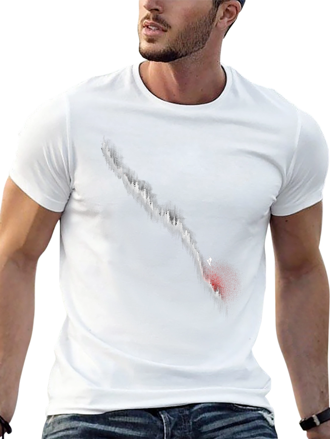 Abstract Graphic Print Black T-Shirt for Men