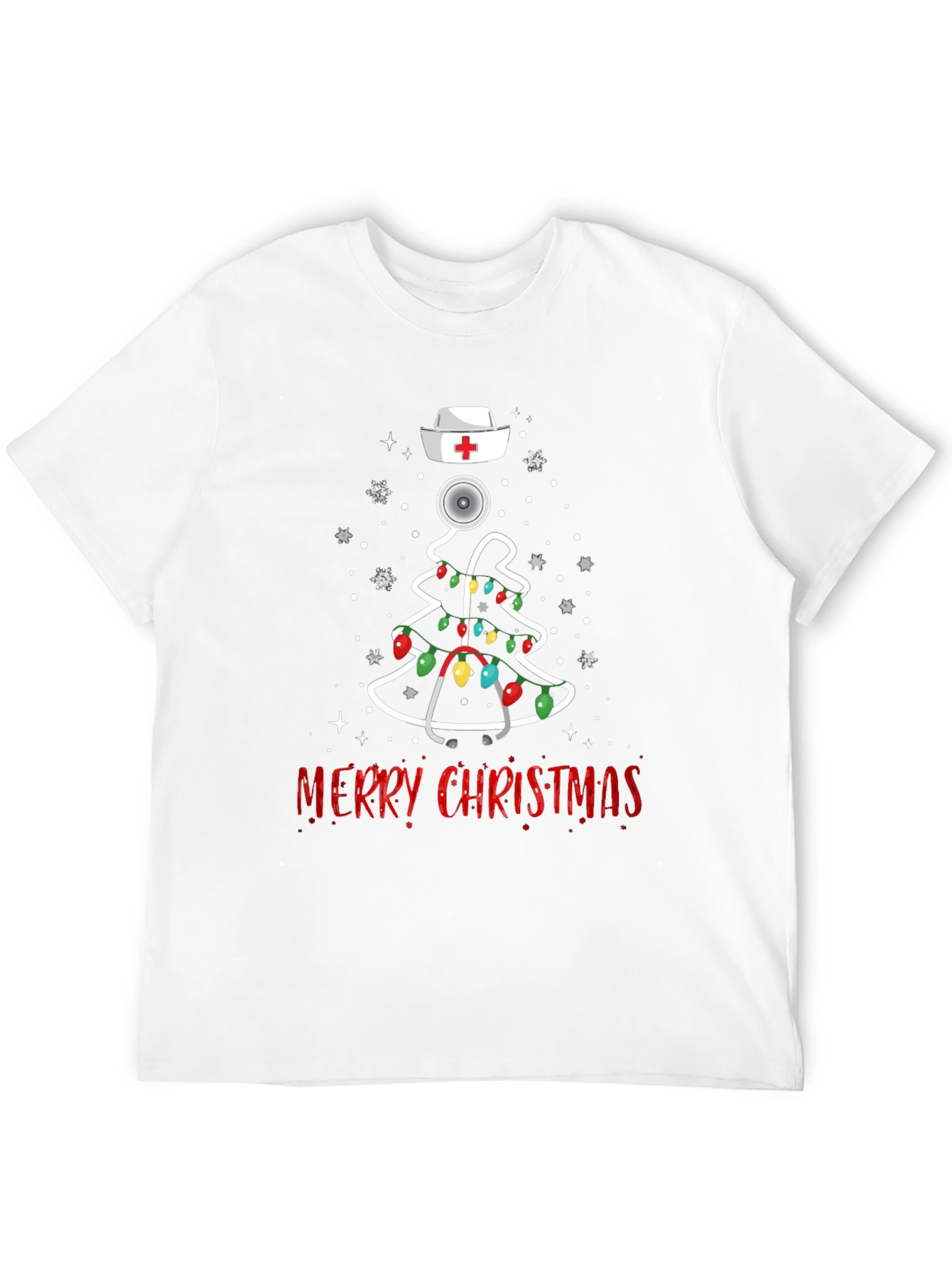 Nurse Christmas Tree Stethoscope Graphic Tee